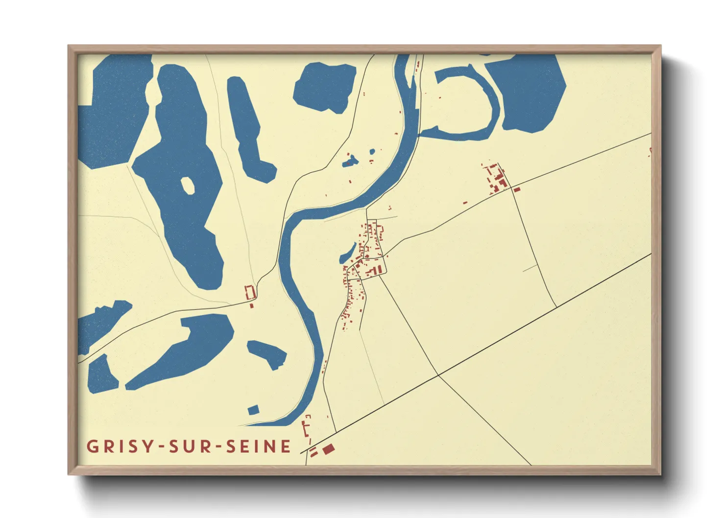 Une affiche de carte sur Grisy-sur-Seine