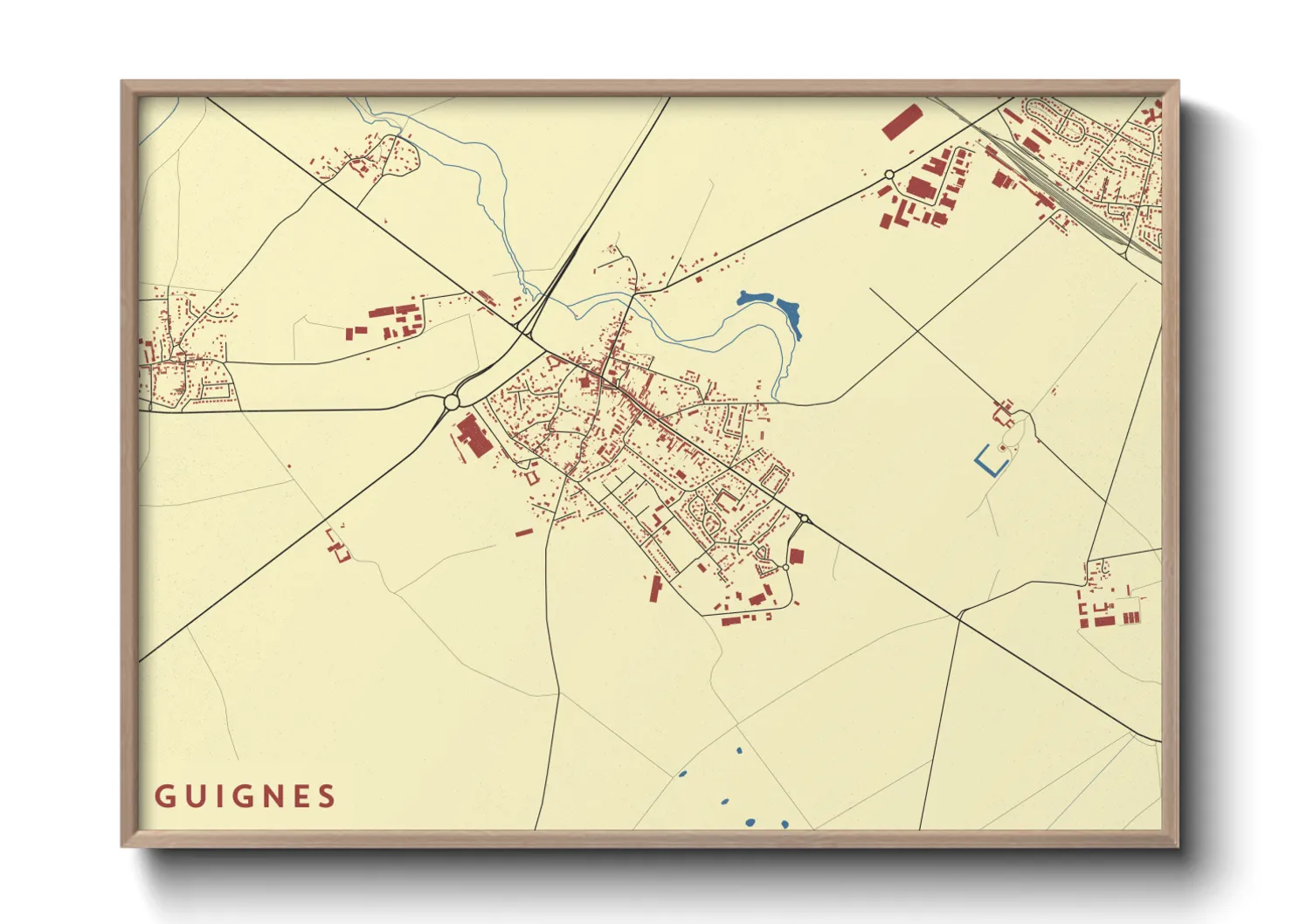 Une affiche de carte sur Guignes