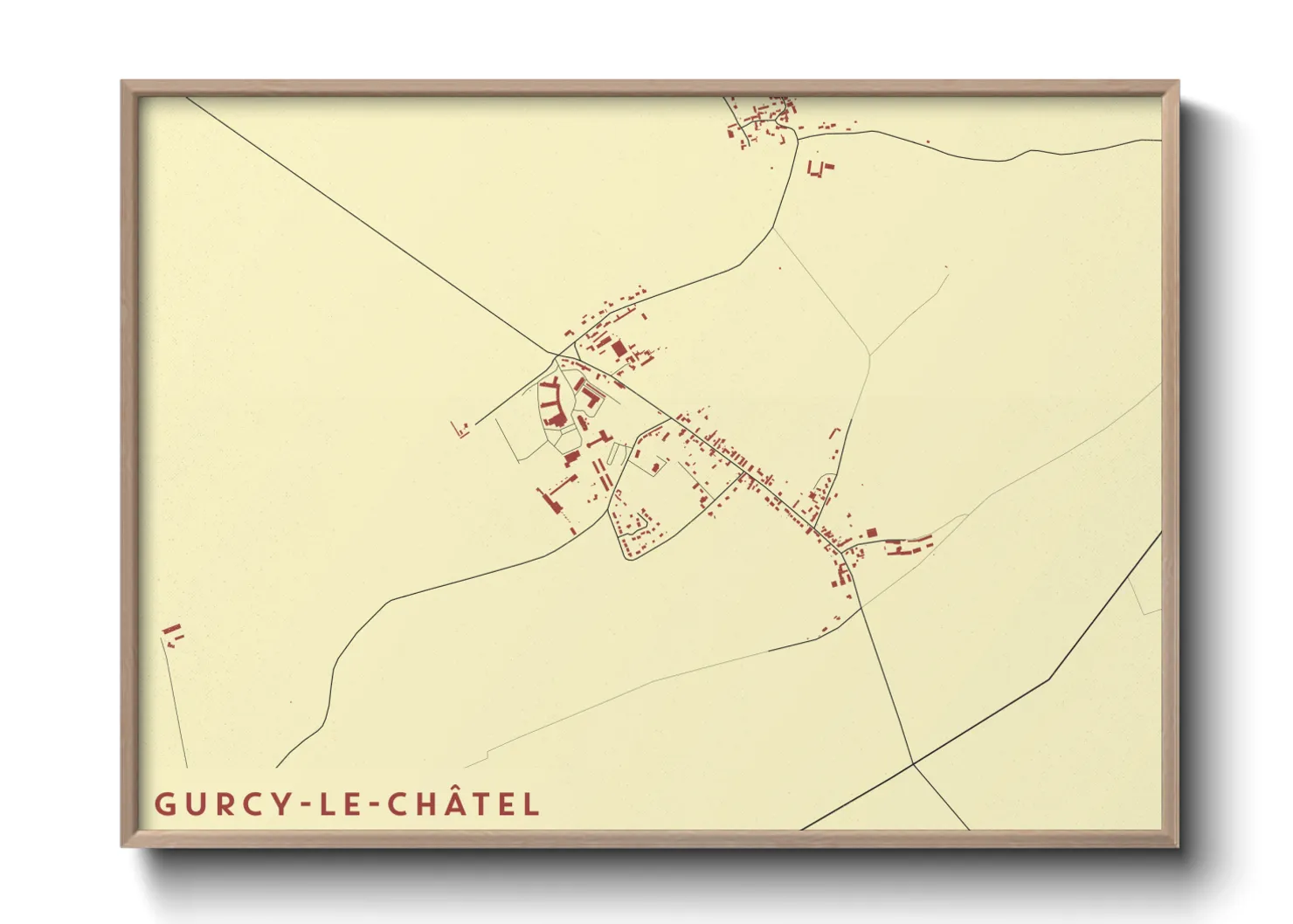 Une affiche de carte sur Gurcy-le-Châtel