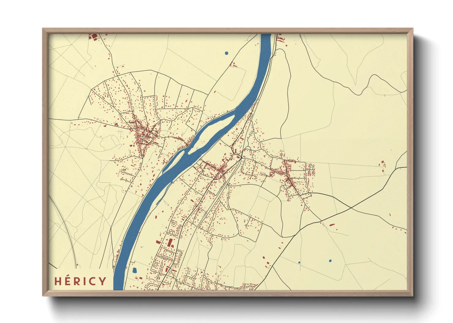 Une affiche de carte sur Héricy