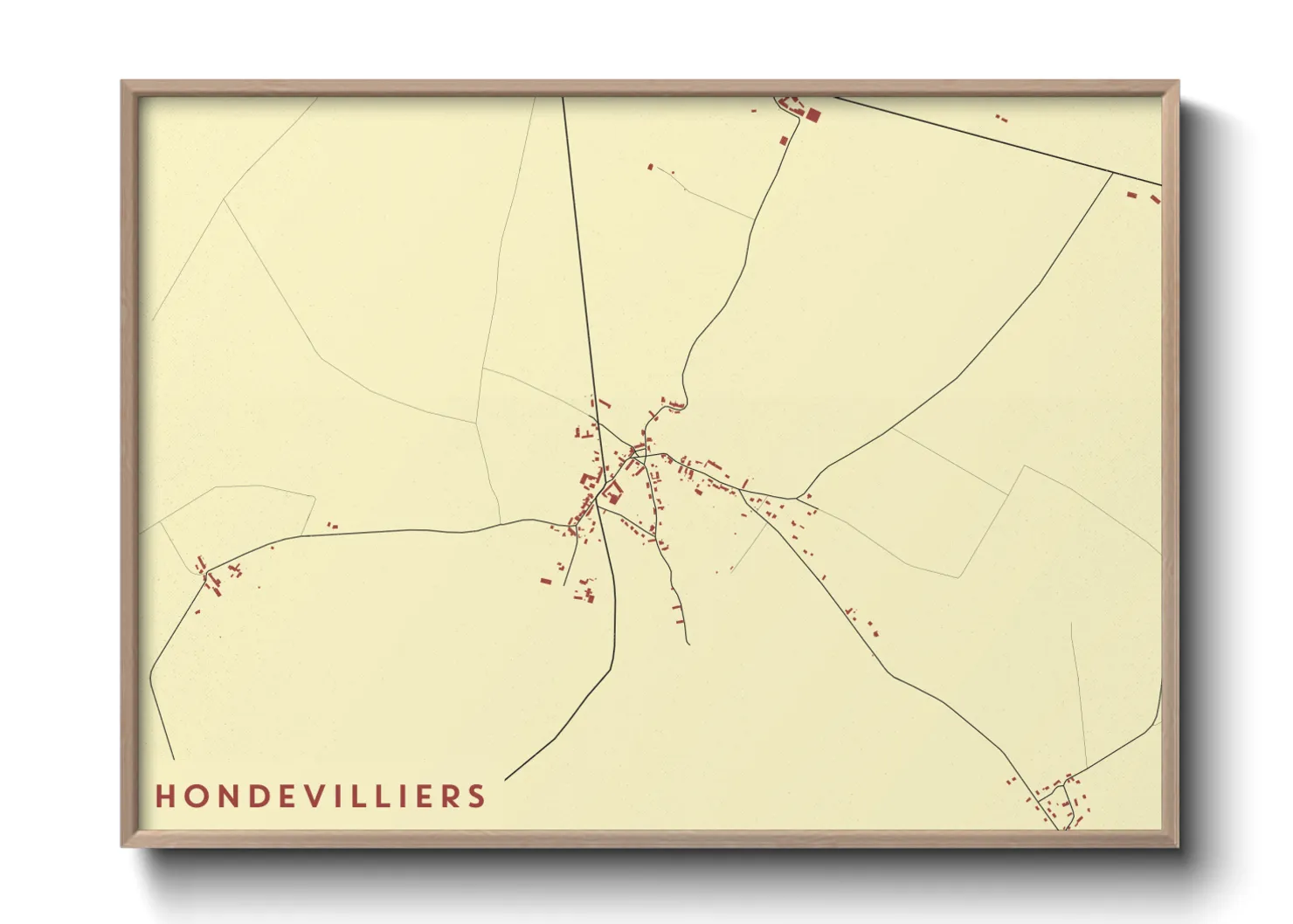 Une affiche de carte sur Hondevilliers