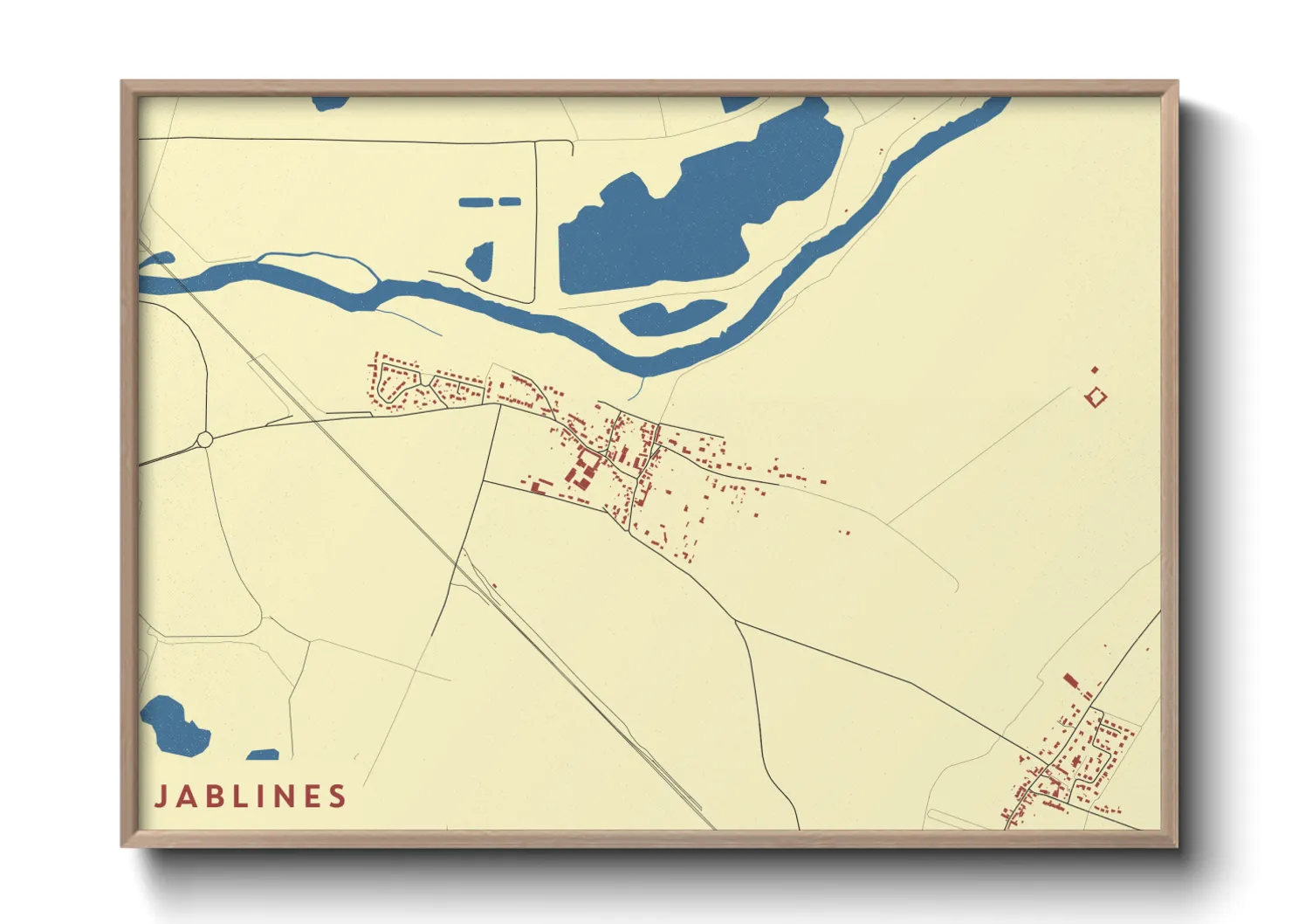 Une affiche de carte sur Jablines