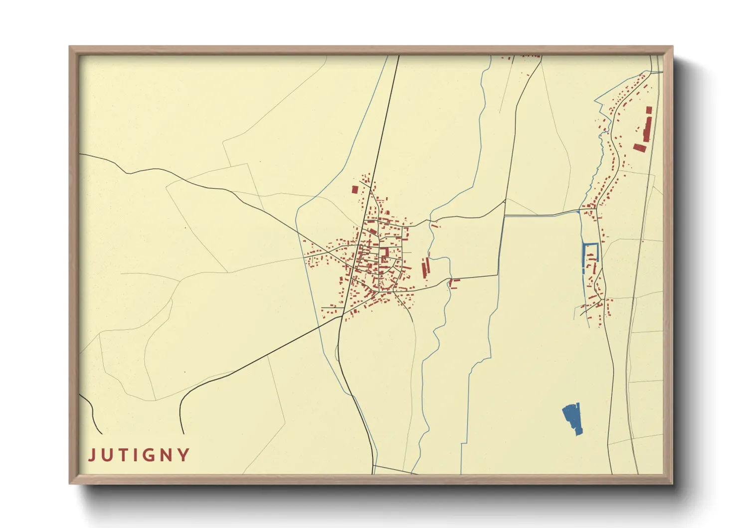 Une affiche de carte sur Jutigny