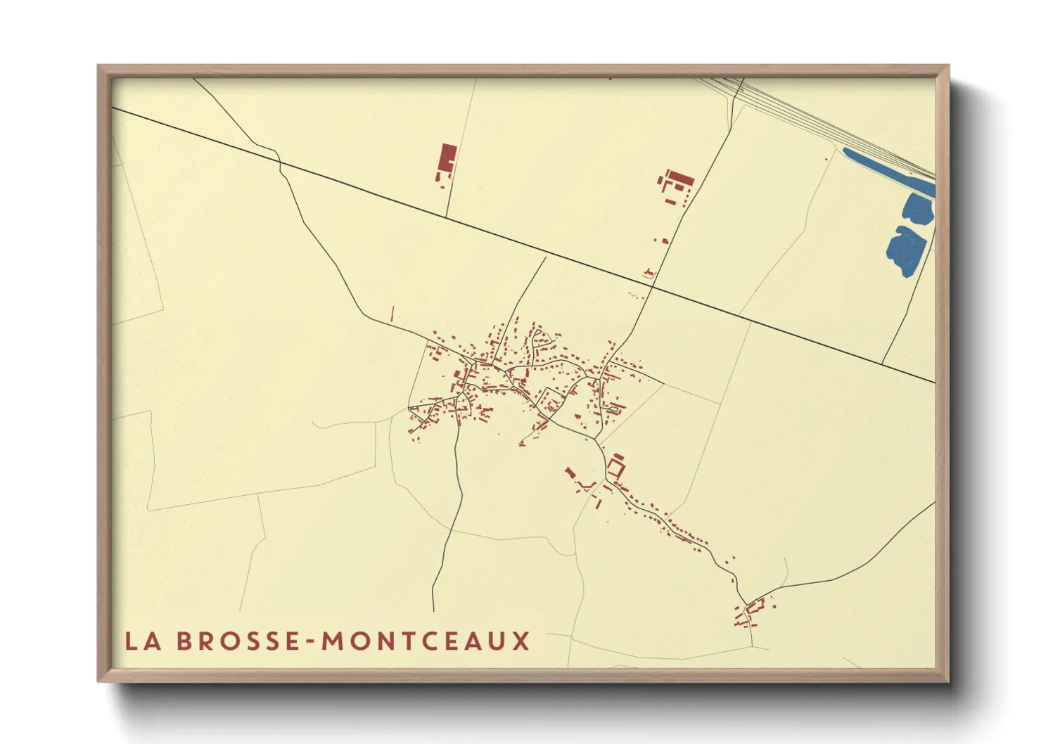Une affiche de carte sur La Brosse-Montceaux