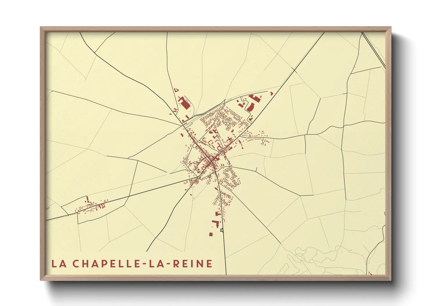 Une affiche de carte sur La Chapelle-la-Reine