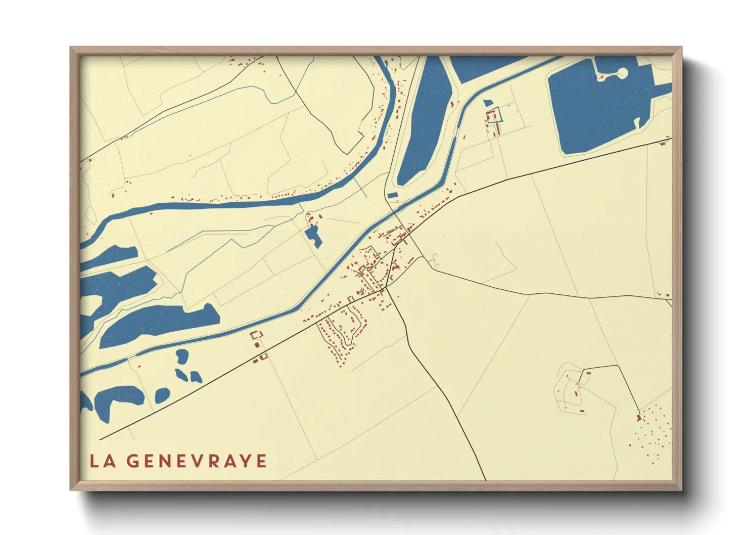 Une affiche de carte sur La Genevraye