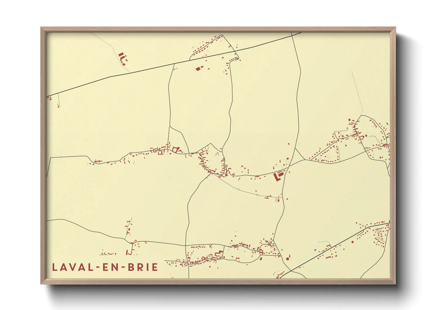 Une affiche de carte sur Laval-en-Brie