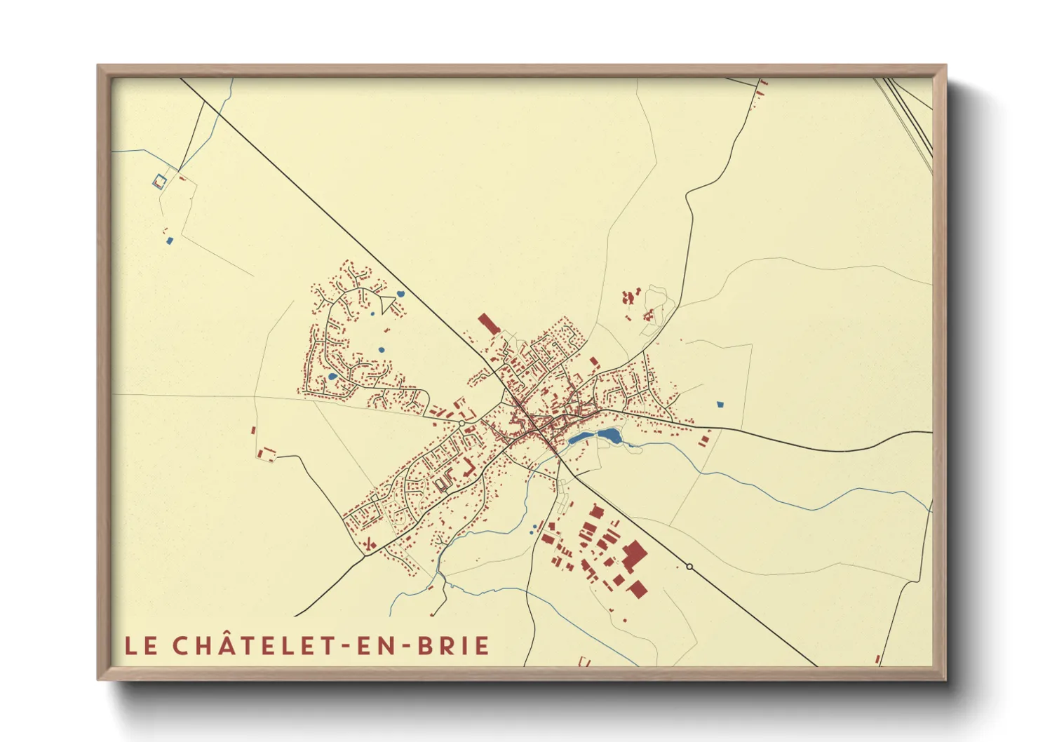 Une affiche de carte sur Le Châtelet-en-Brie