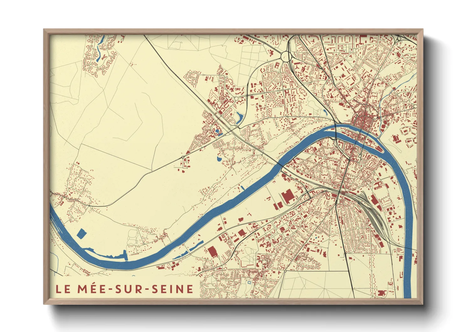 Une affiche de carte sur Le Mée-sur-Seine