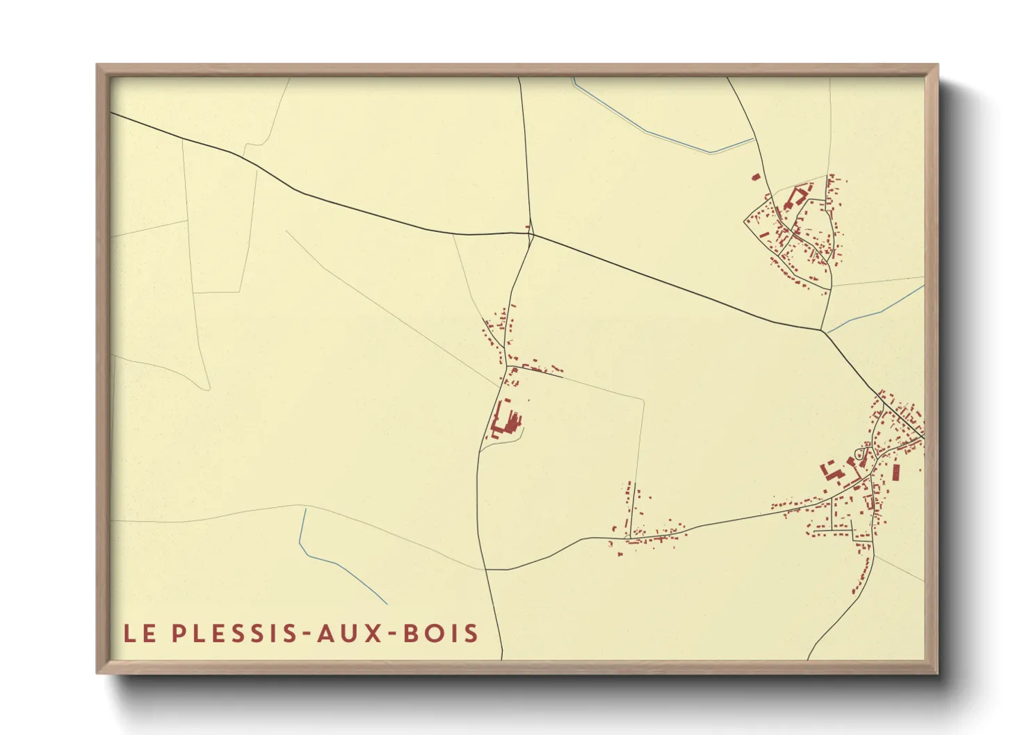 Une affiche de carte sur Le Plessis-aux-Bois
