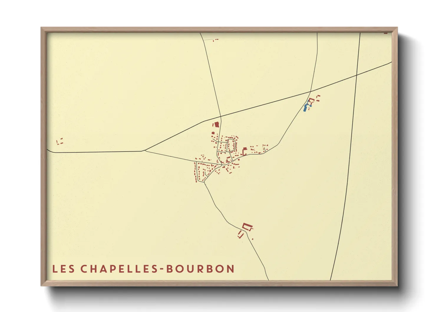 Une affiche de carte sur Les Chapelles-Bourbon