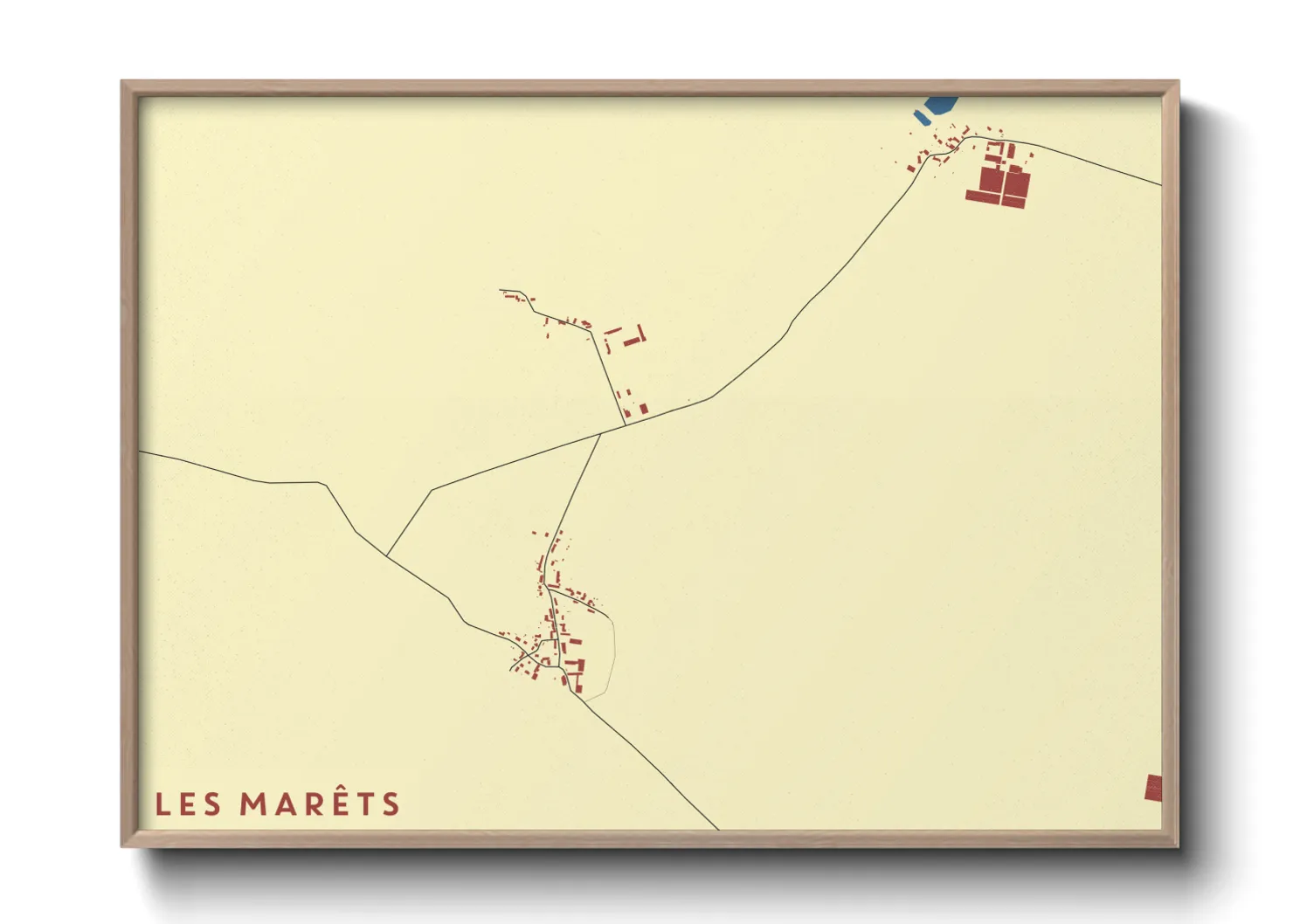 Une affiche de carte sur Les Marêts