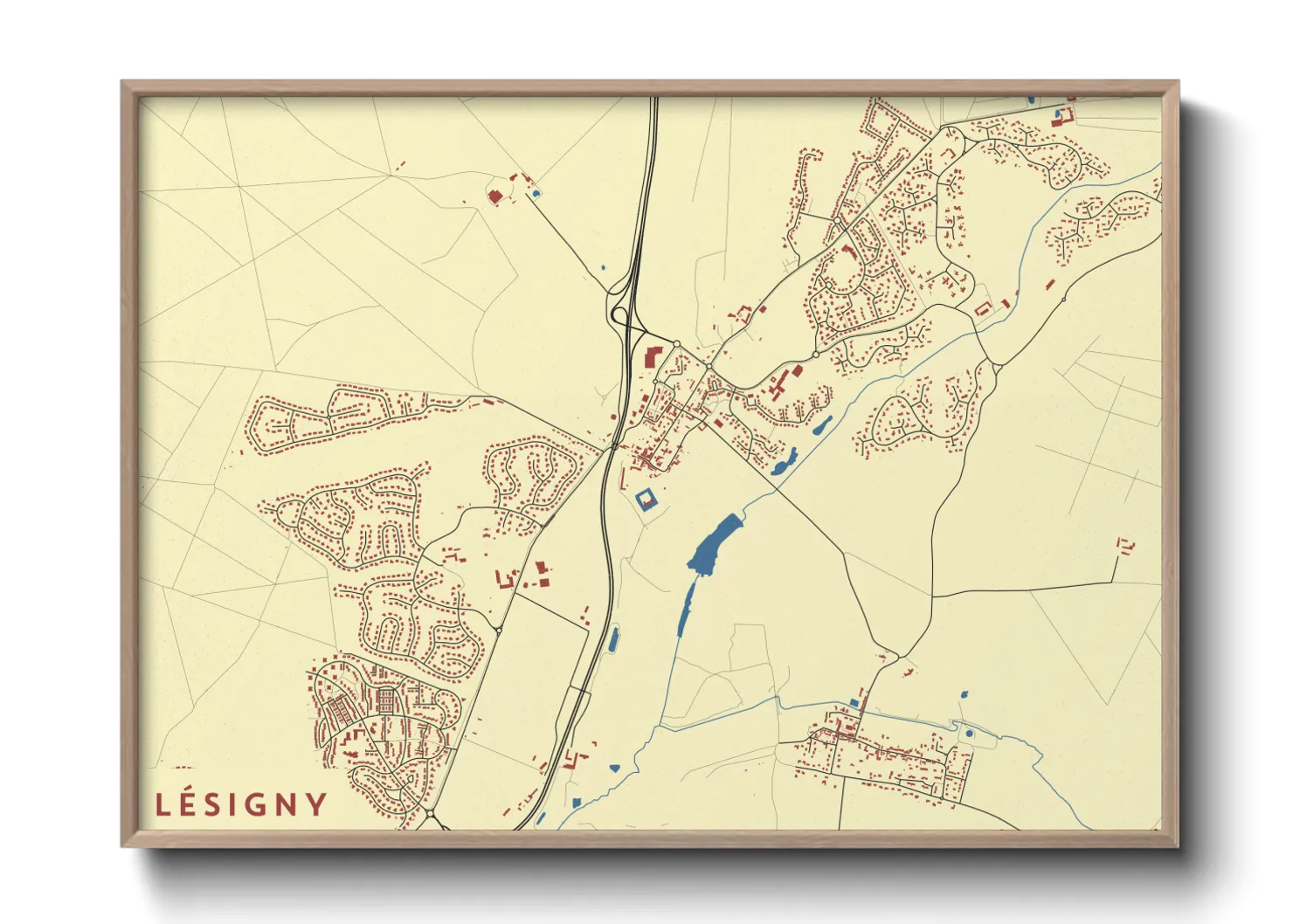 Une affiche de carte sur Lésigny