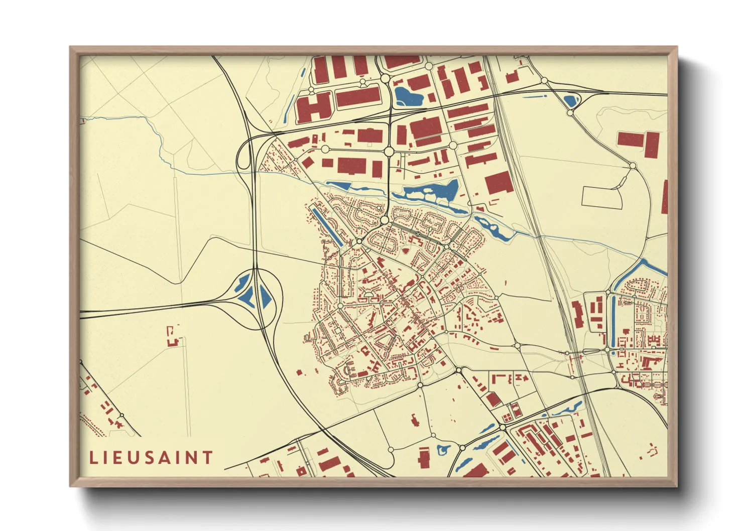 Une affiche de carte sur Lieusaint