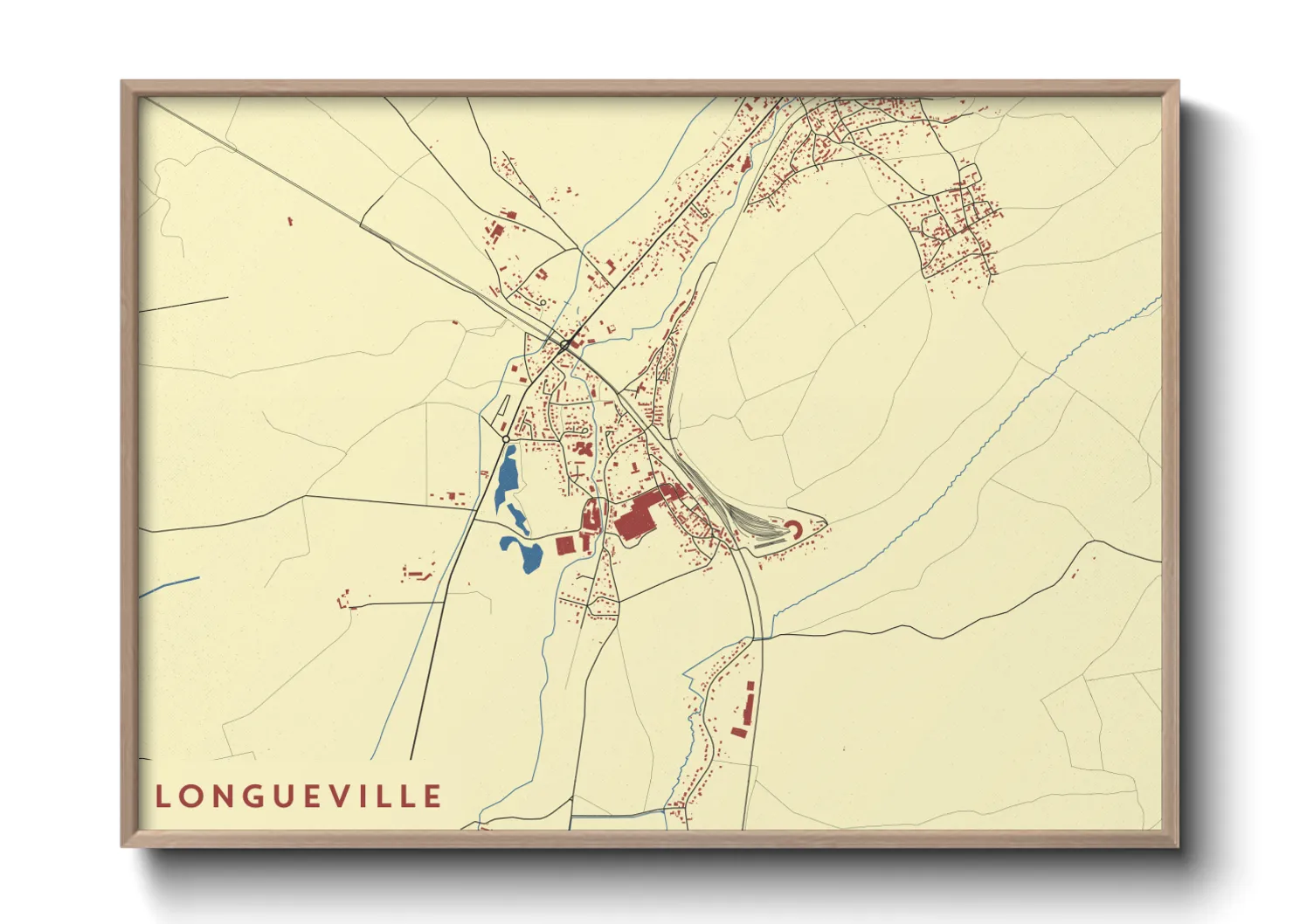 Une affiche de carte sur Longueville