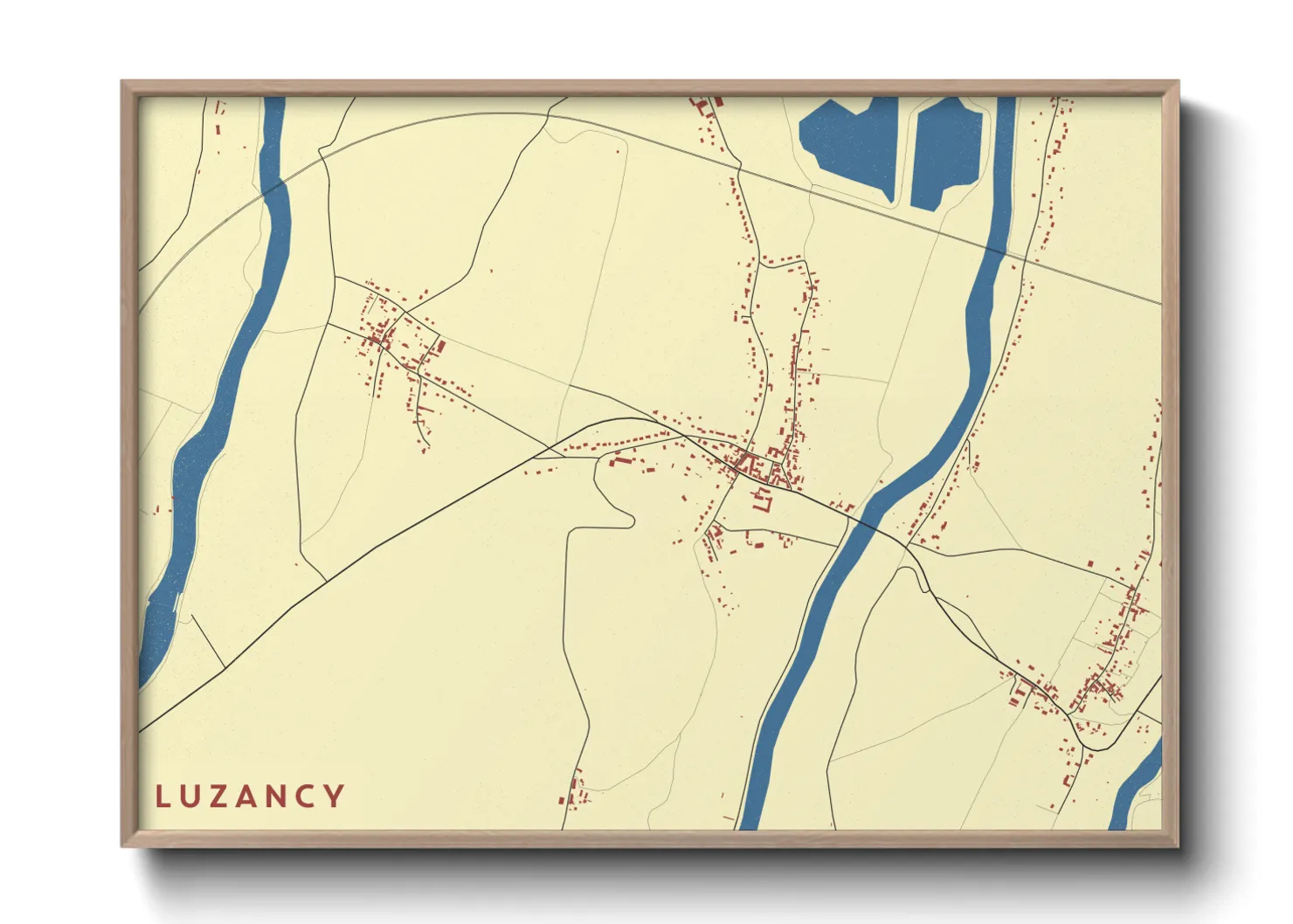 Une affiche de carte sur Luzancy