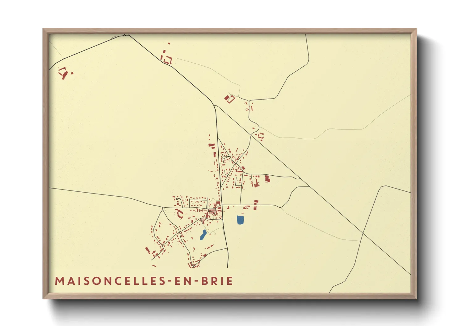 Une affiche de carte sur Maisoncelles-en-Brie