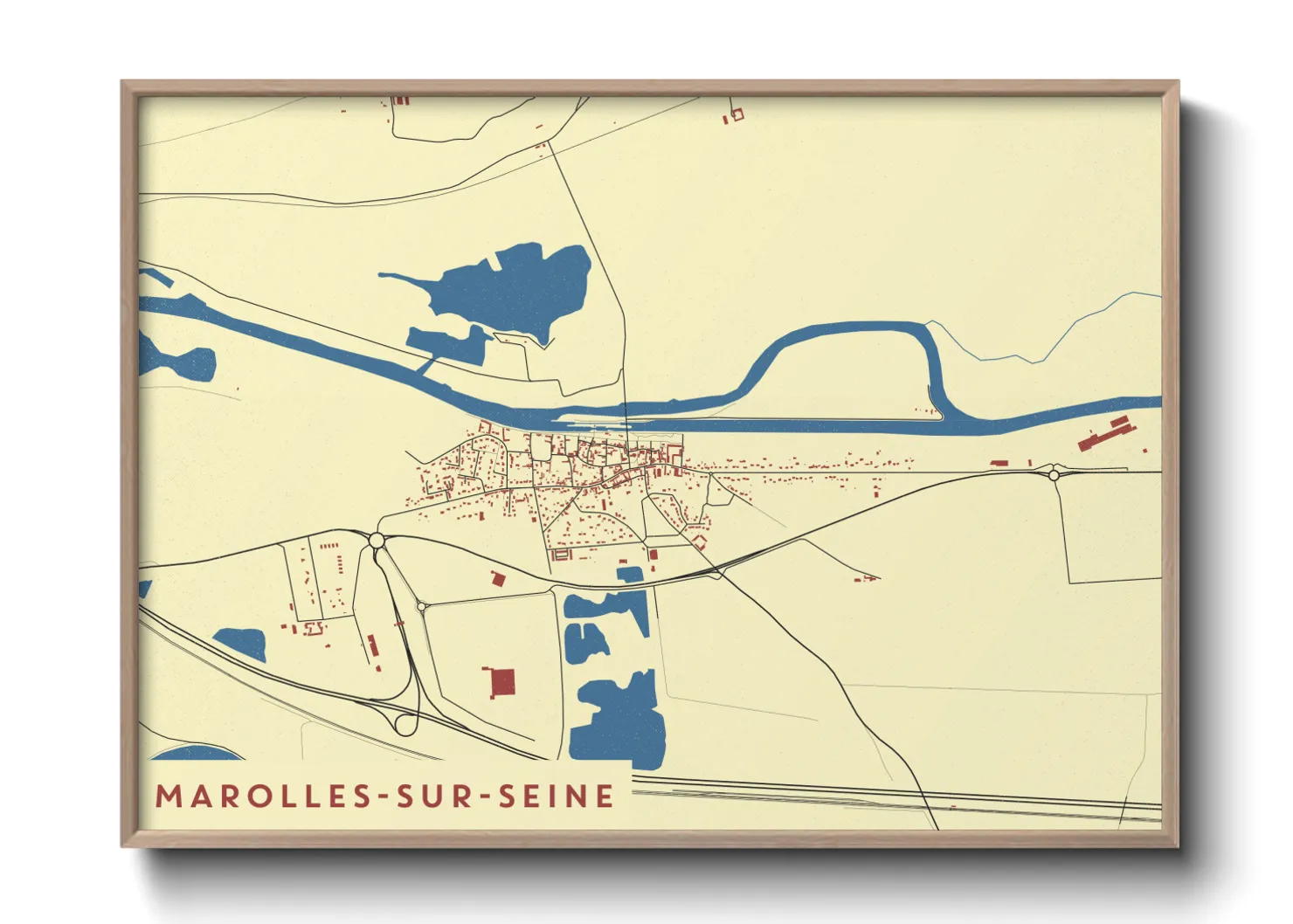 Une affiche de carte sur Marolles-sur-Seine