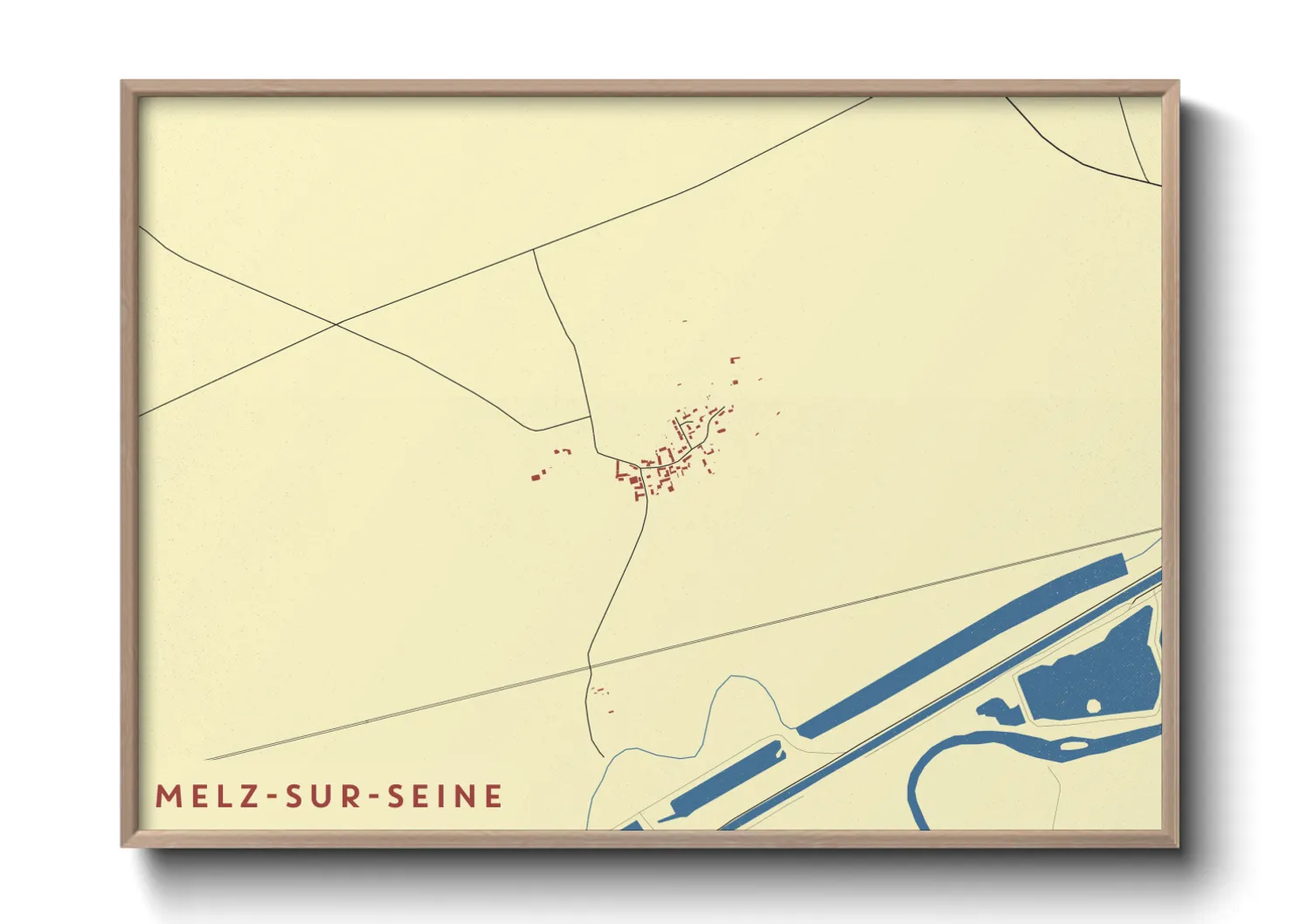 Une affiche de carte sur Melz-sur-Seine