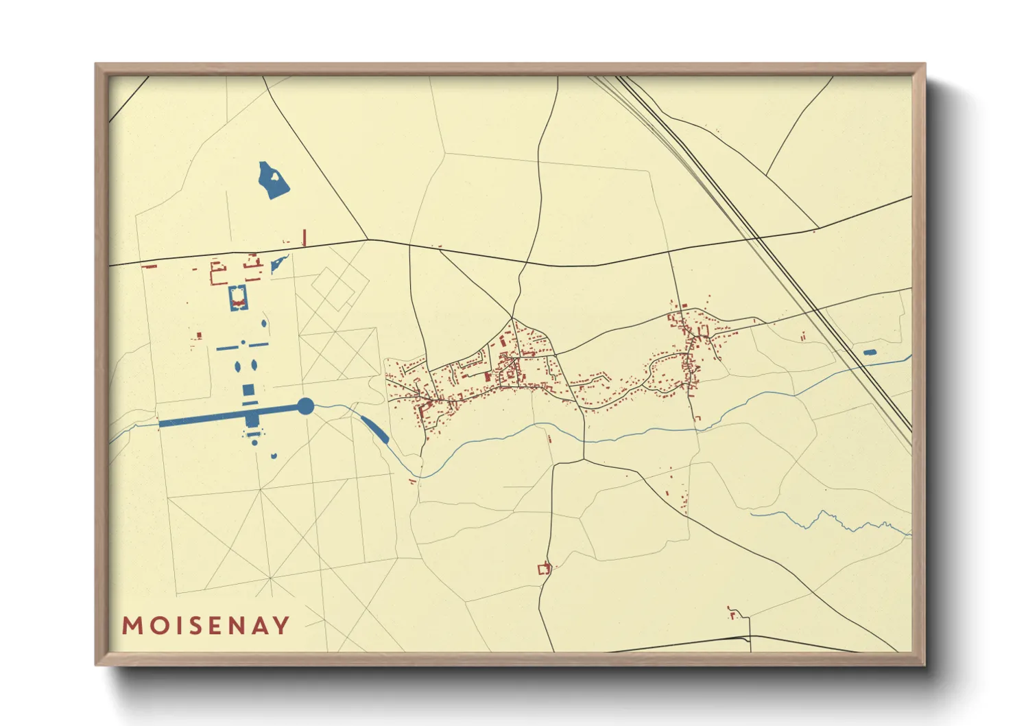 Une affiche de carte sur Moisenay