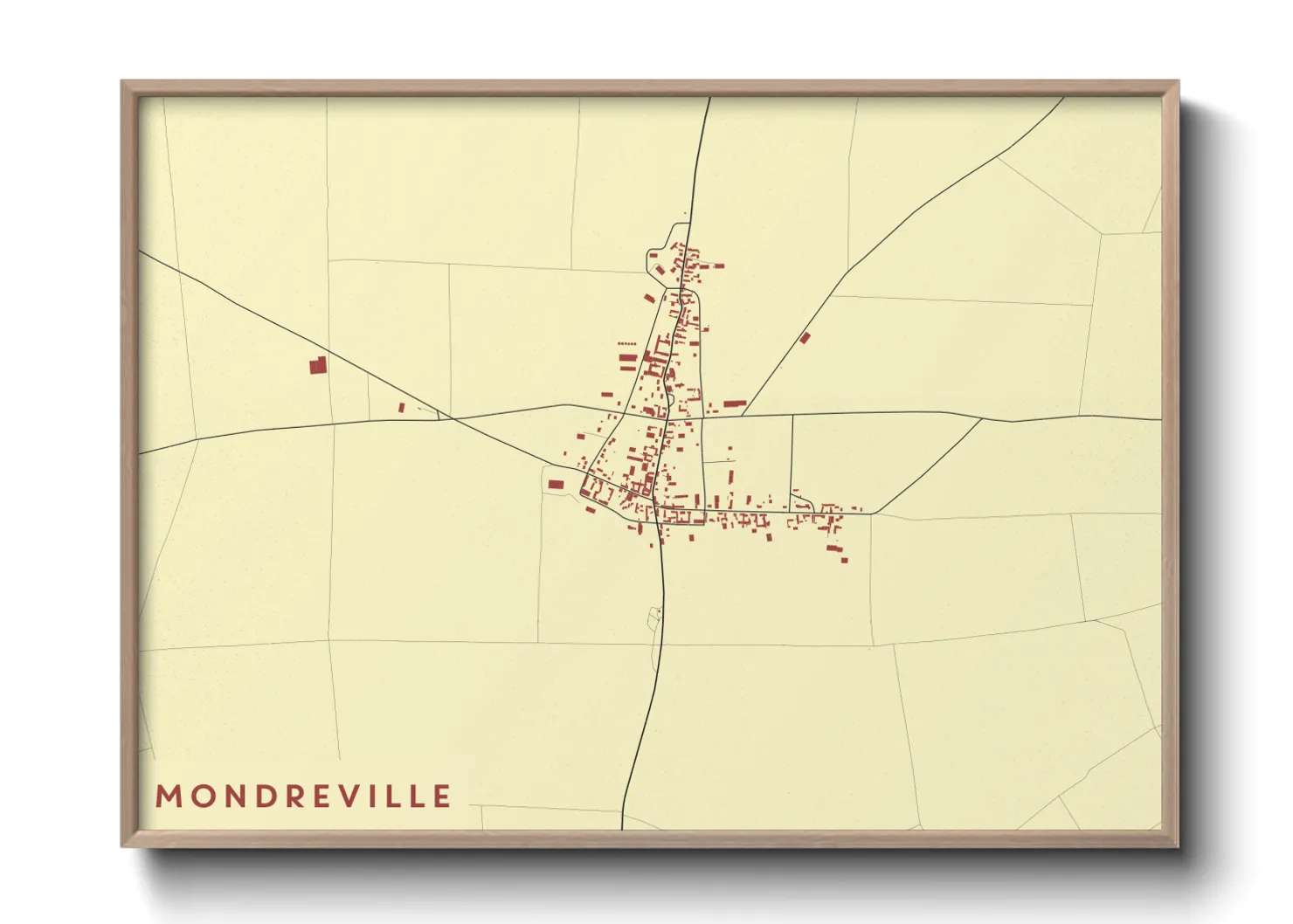 Une affiche de carte sur Mondreville