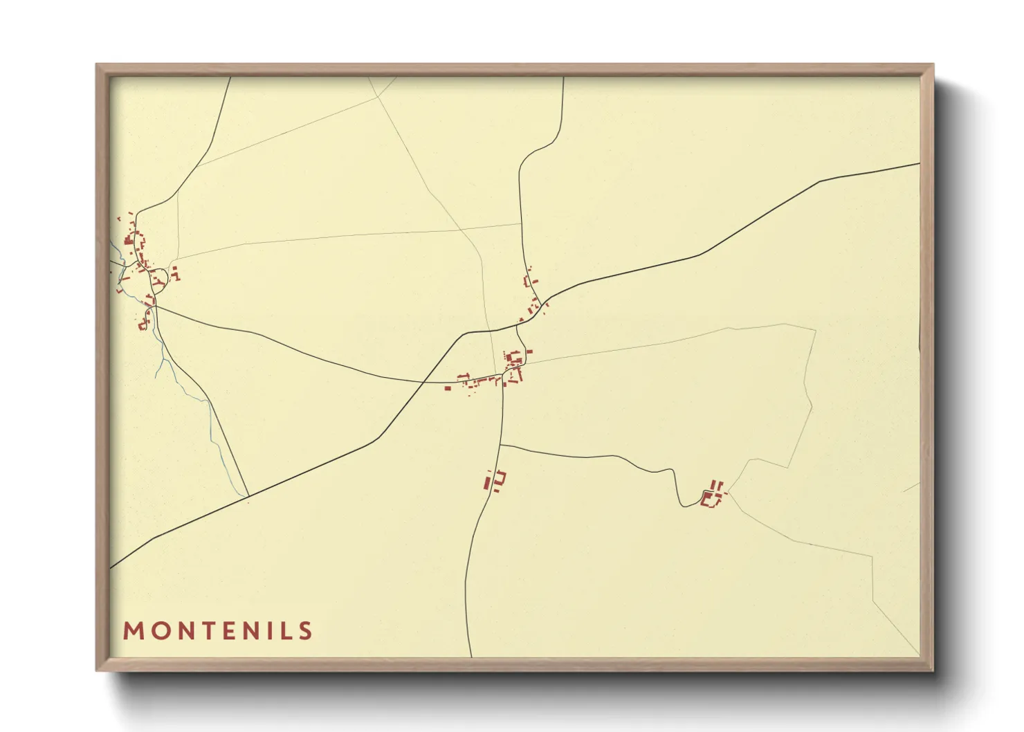 Une affiche de carte sur Montenils