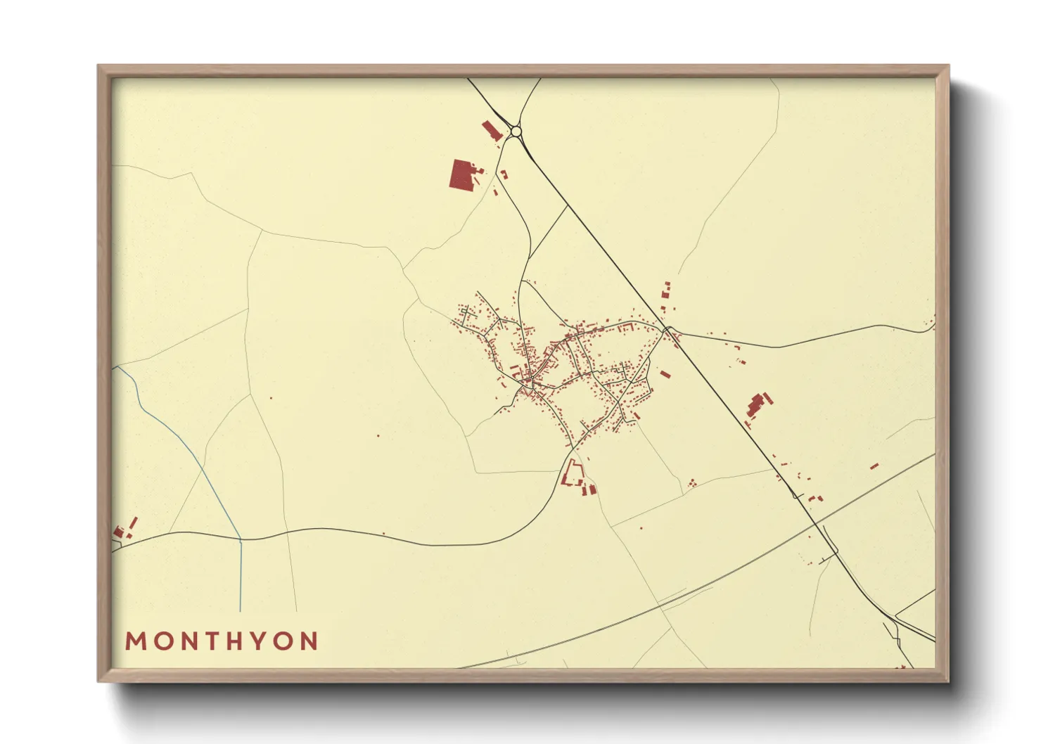 Une affiche de carte sur Monthyon