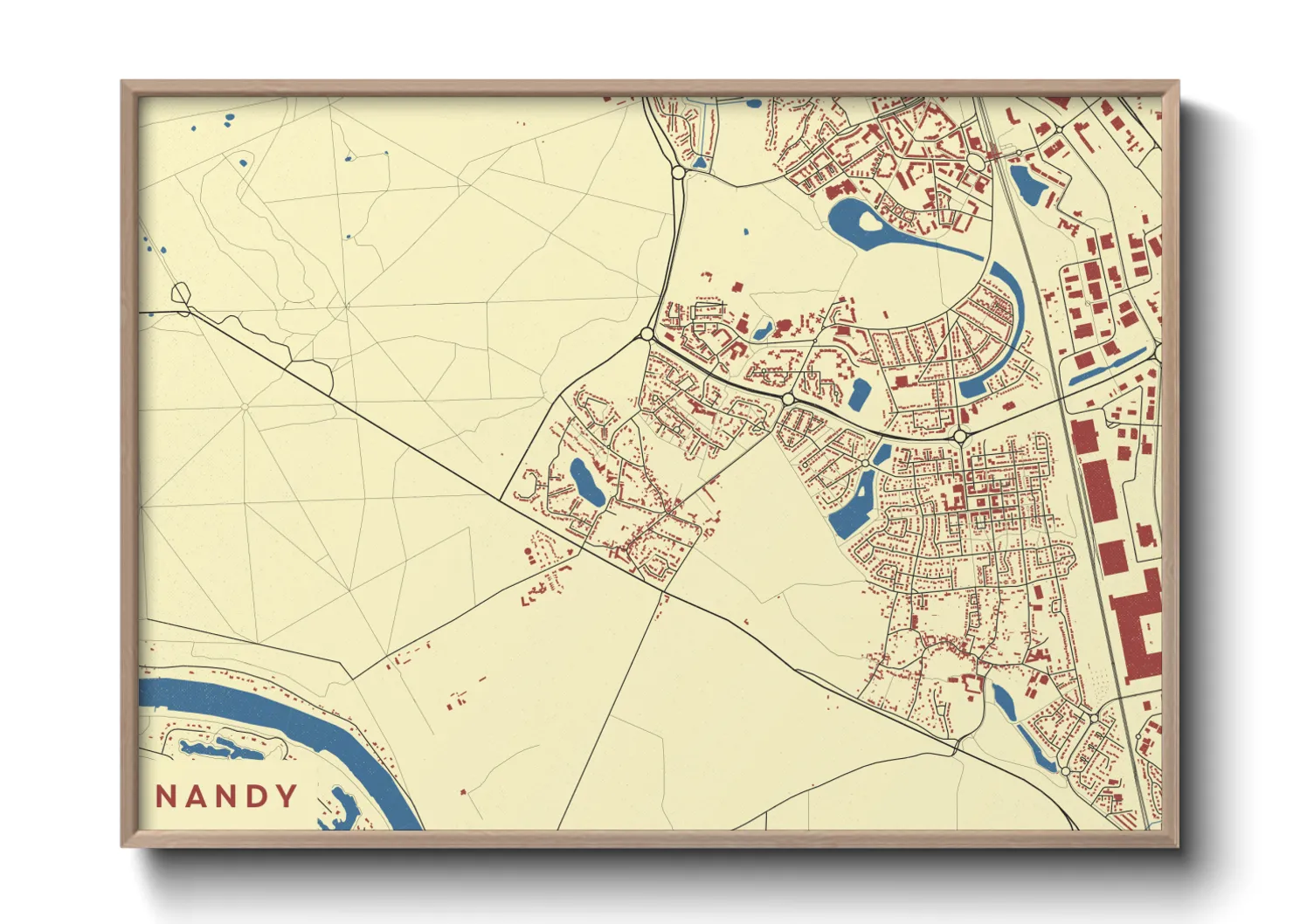 Une affiche de carte sur Nandy