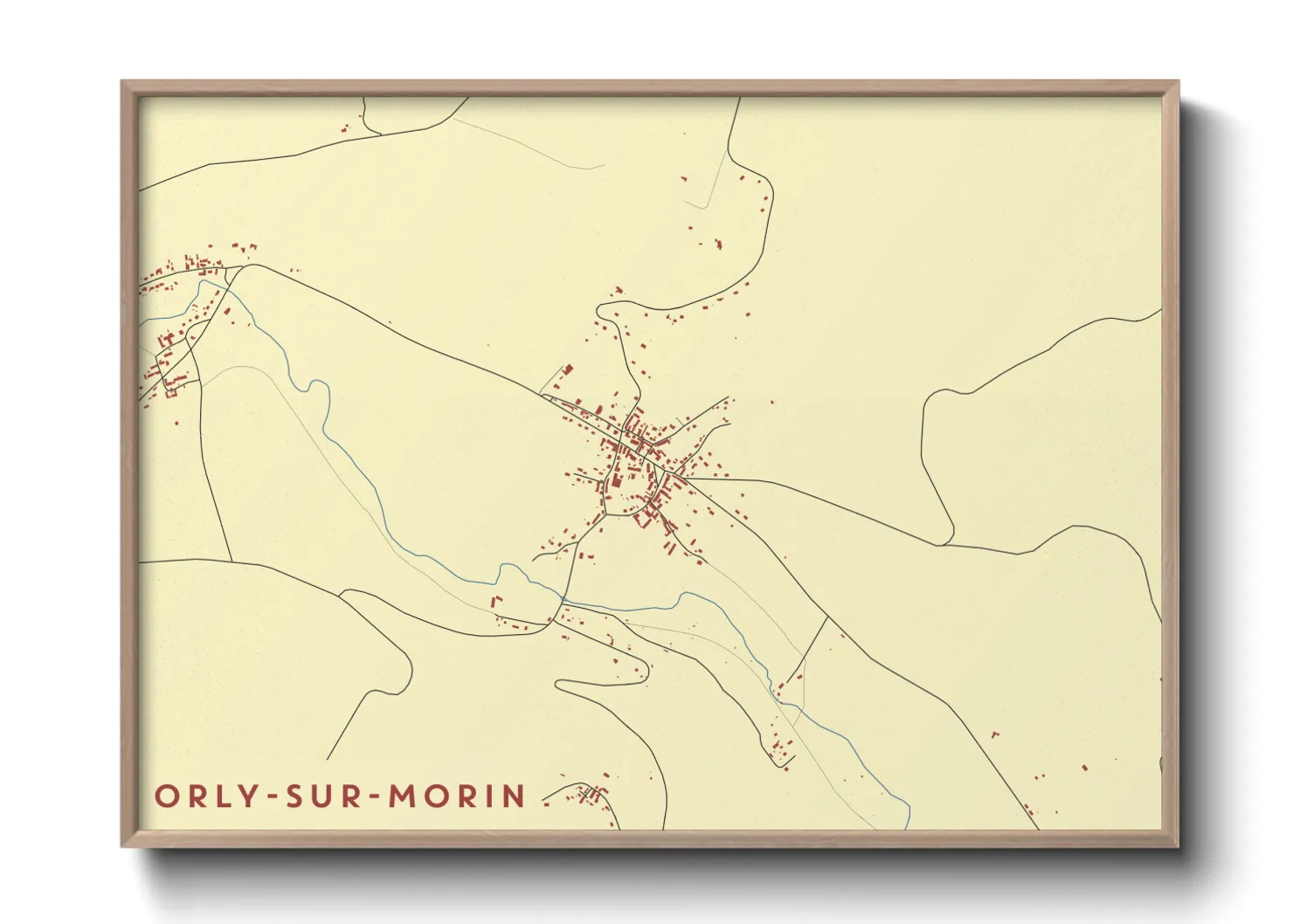Une affiche de carte sur Orly-sur-Morin