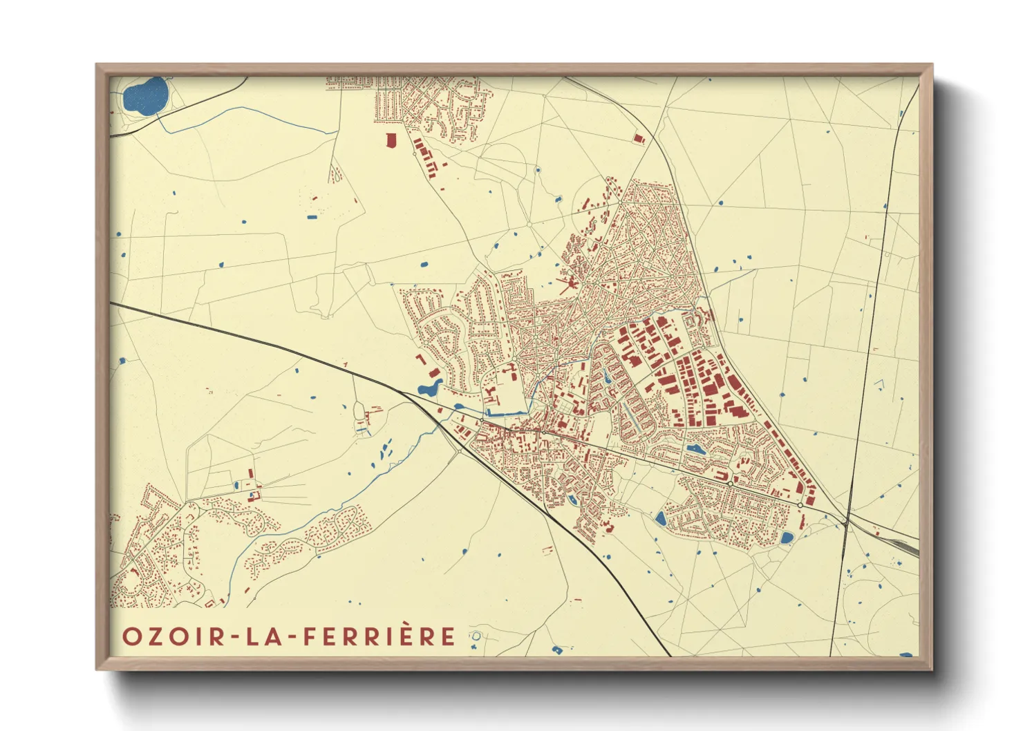 Une affiche de carte sur Ozoir-la-Ferrière