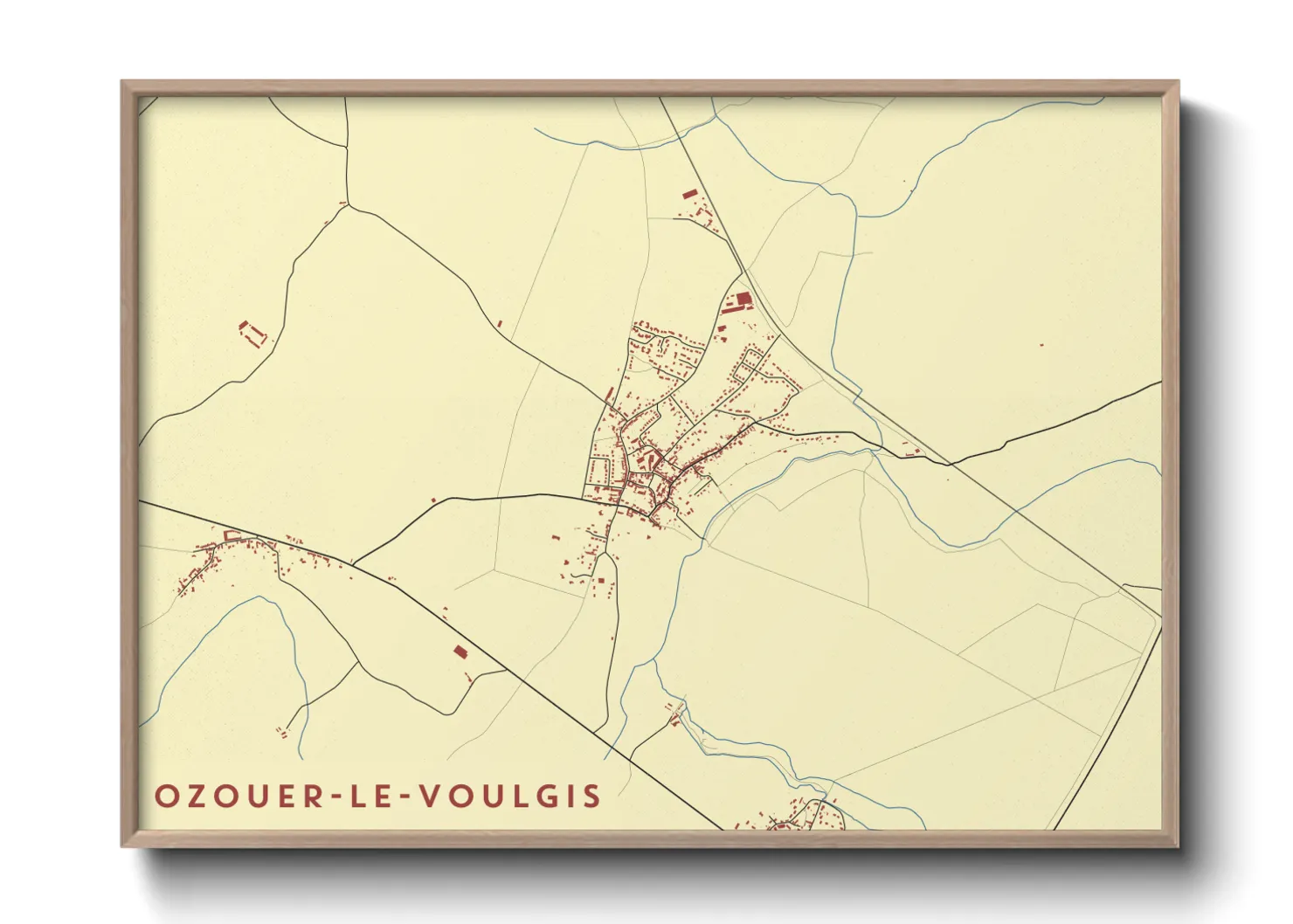 Une affiche de carte sur Ozouer-le-Voulgis
