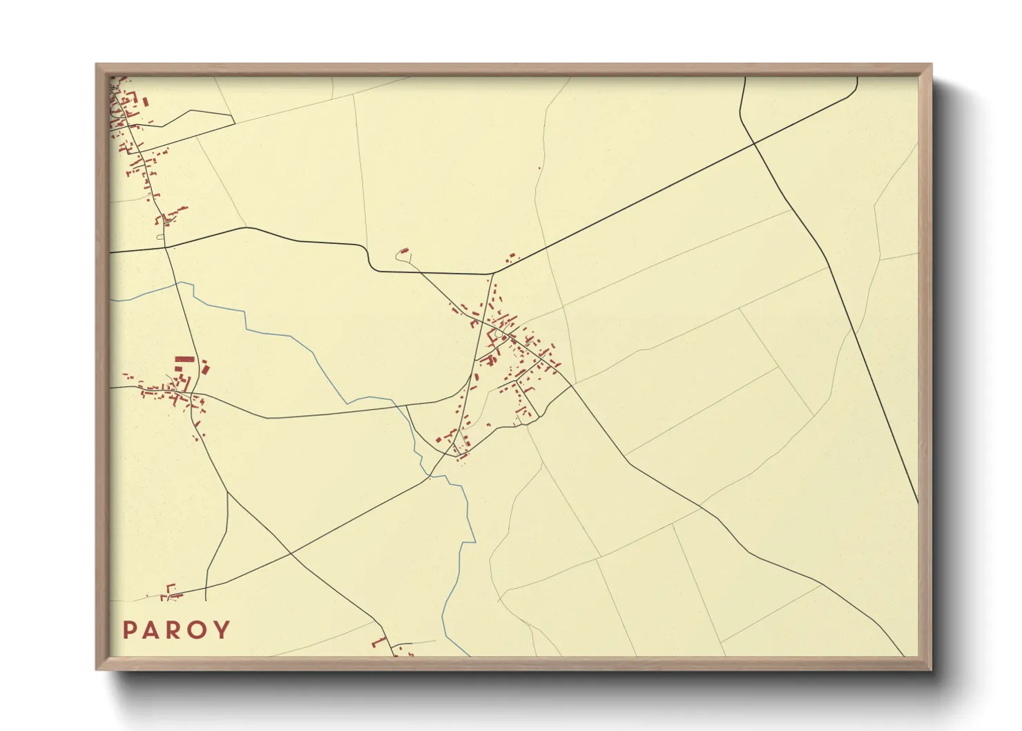 Une affiche de carte sur Paroy