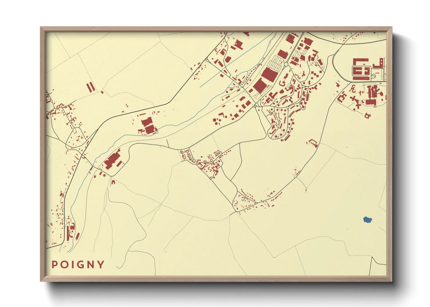 Une affiche de carte sur Poigny