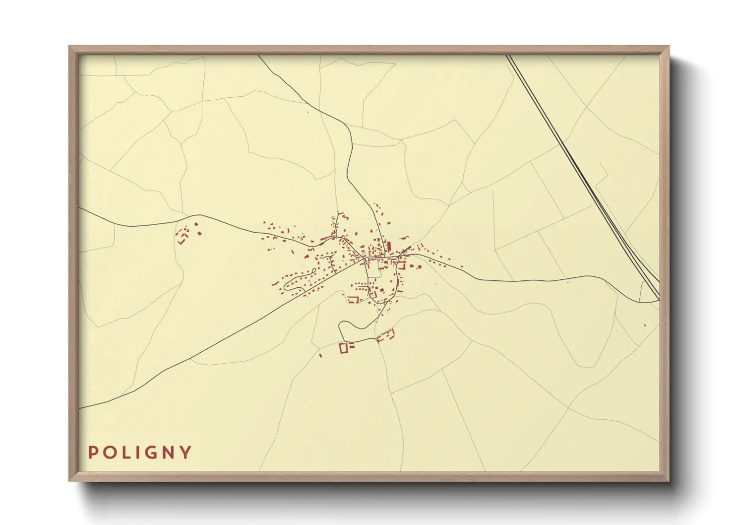 Une affiche de carte sur Poligny