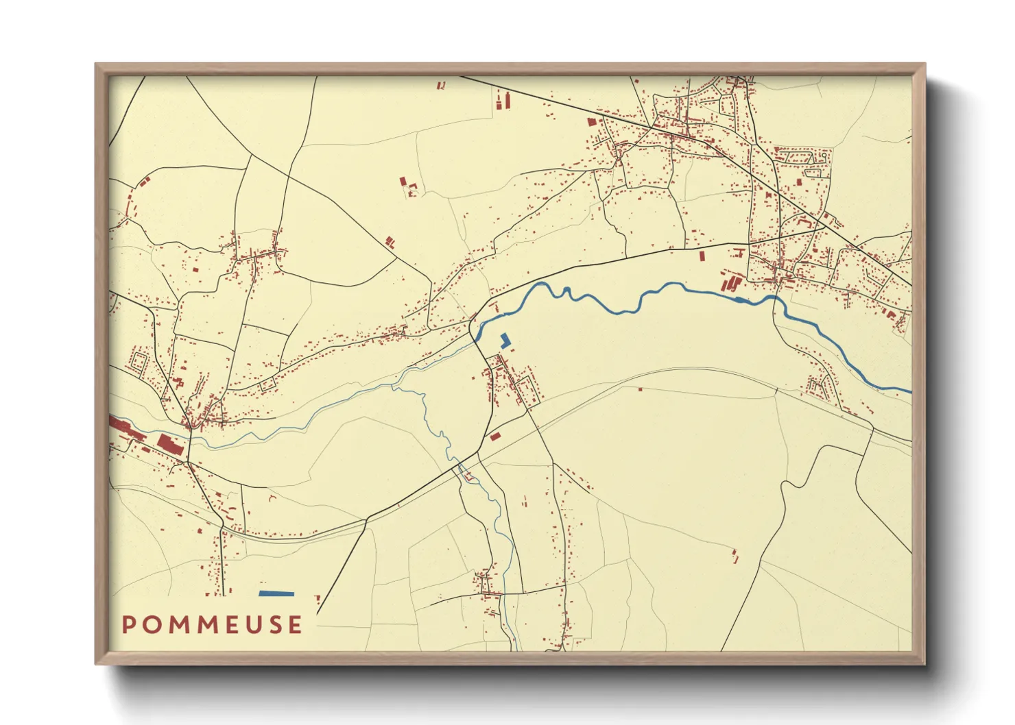 Une affiche de carte sur Pommeuse