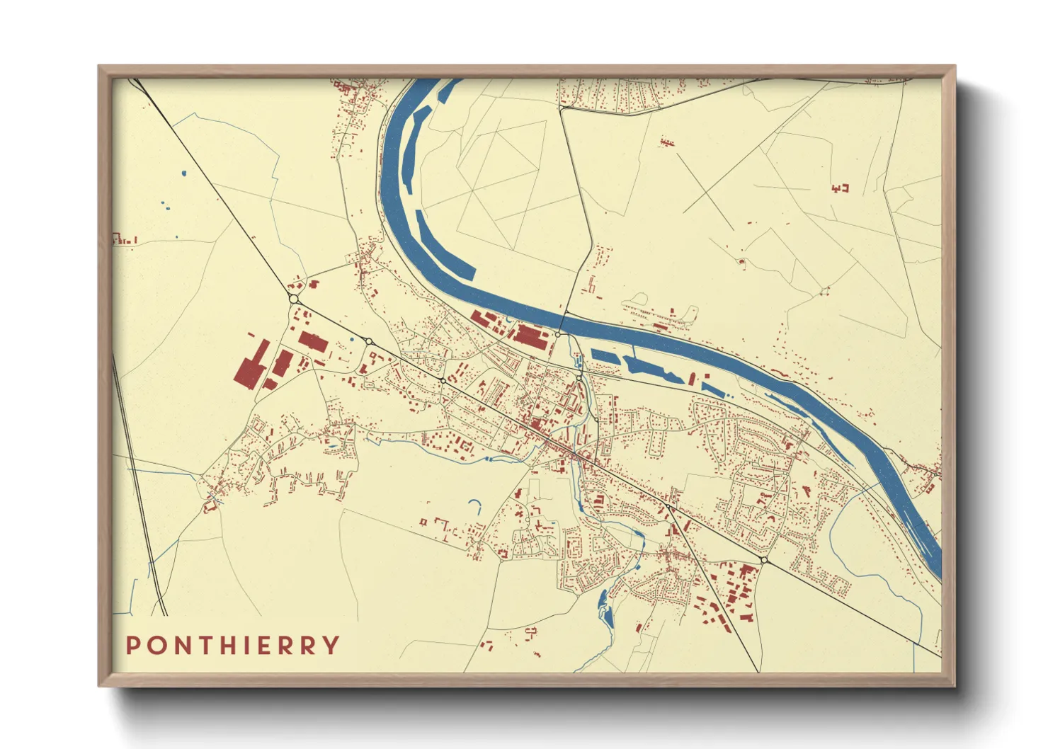 Une affiche de carte sur Ponthierry
