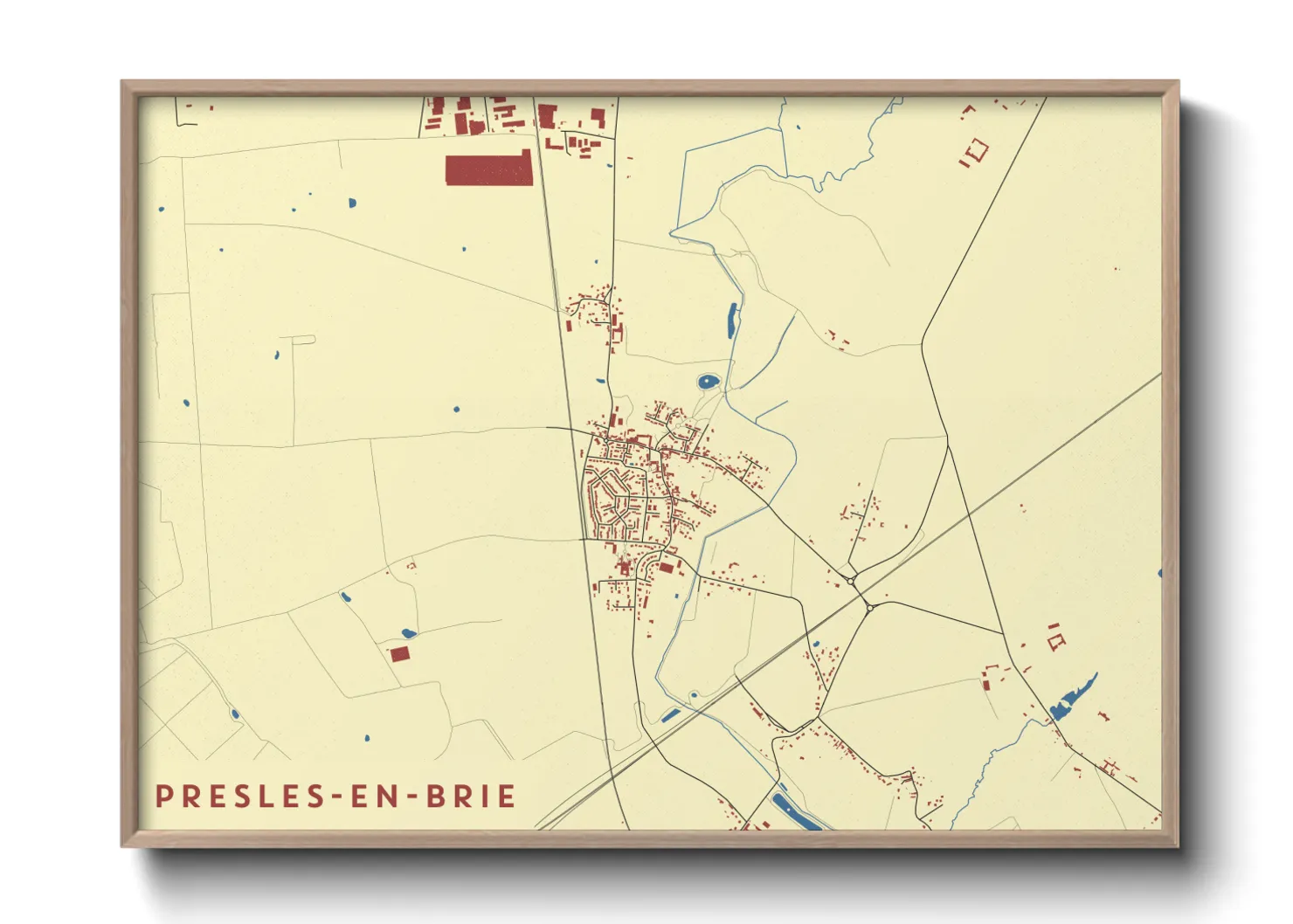Une affiche de carte sur Presles-en-Brie