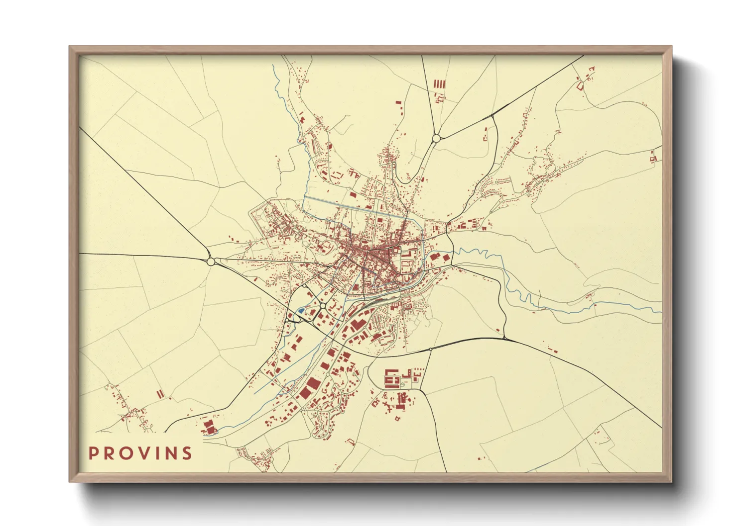 Une affiche de carte sur Provins