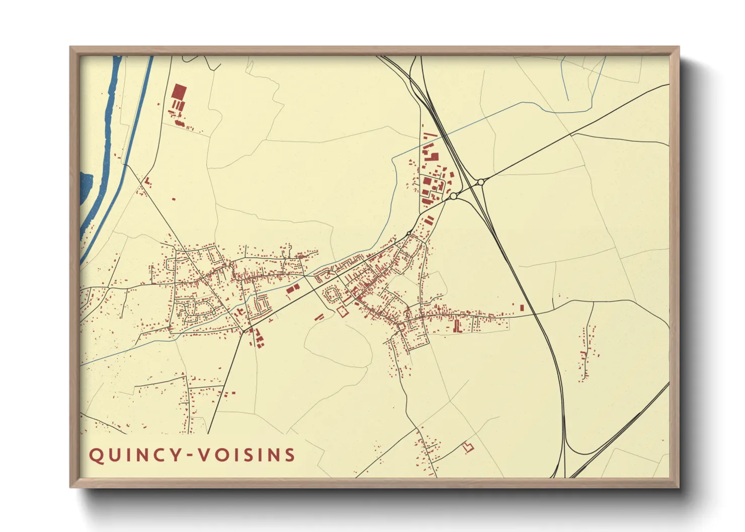 Une affiche de carte sur Quincy-Voisins