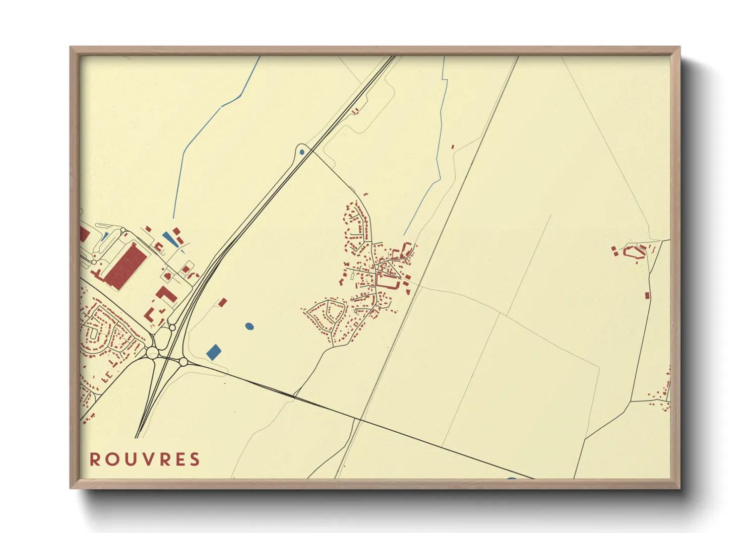 Une affiche de carte sur Rouvres