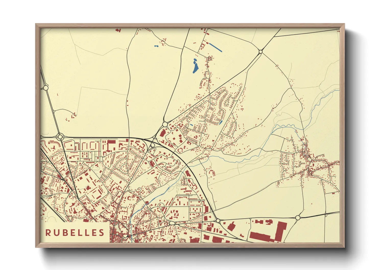Une affiche de carte sur Rubelles