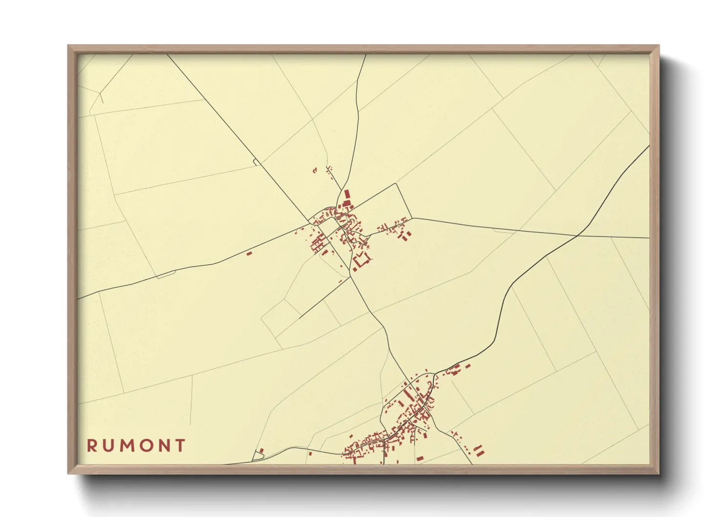 Une affiche de carte sur Rumont