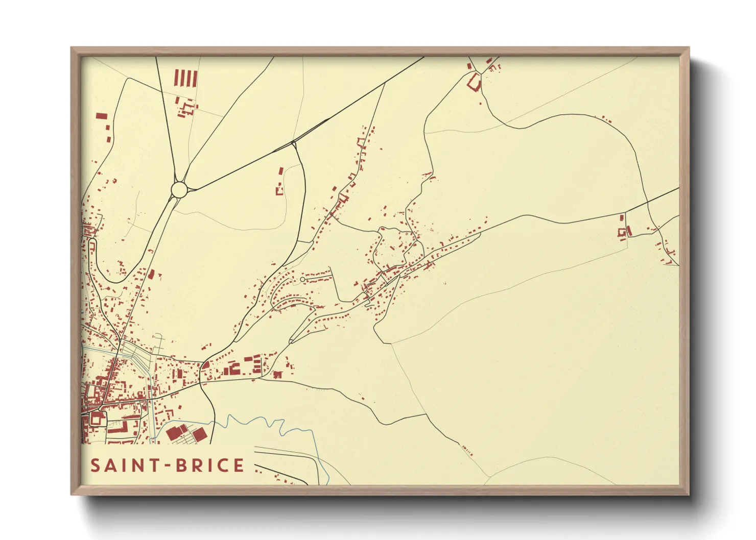 Une affiche de carte sur Saint-Brice