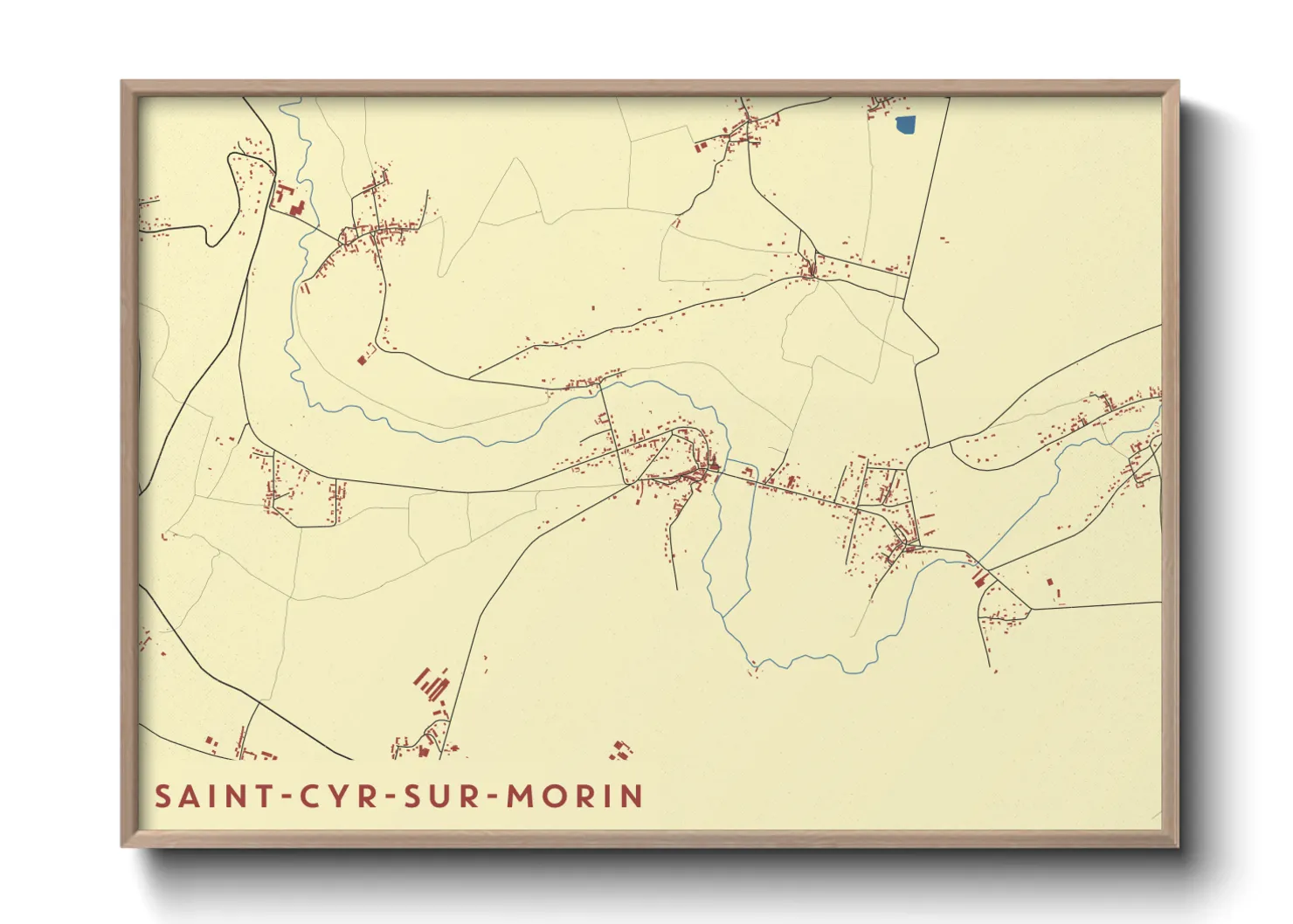Une affiche de carte sur Saint-Cyr-sur-Morin