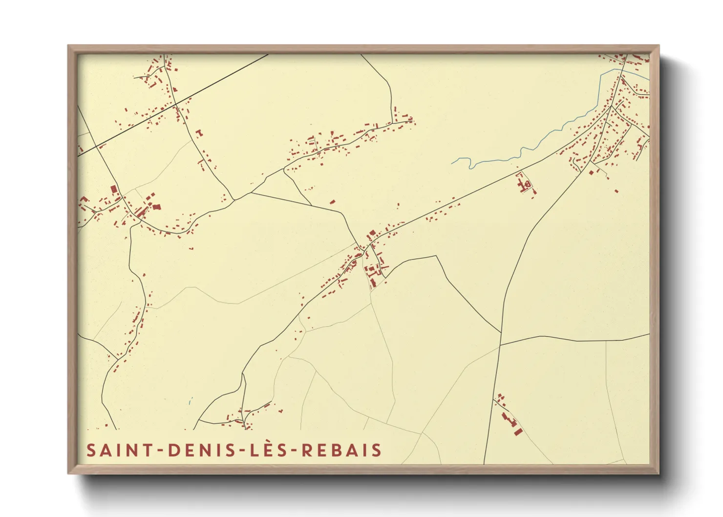 Une affiche de carte sur Saint-Denis-lès-Rebais