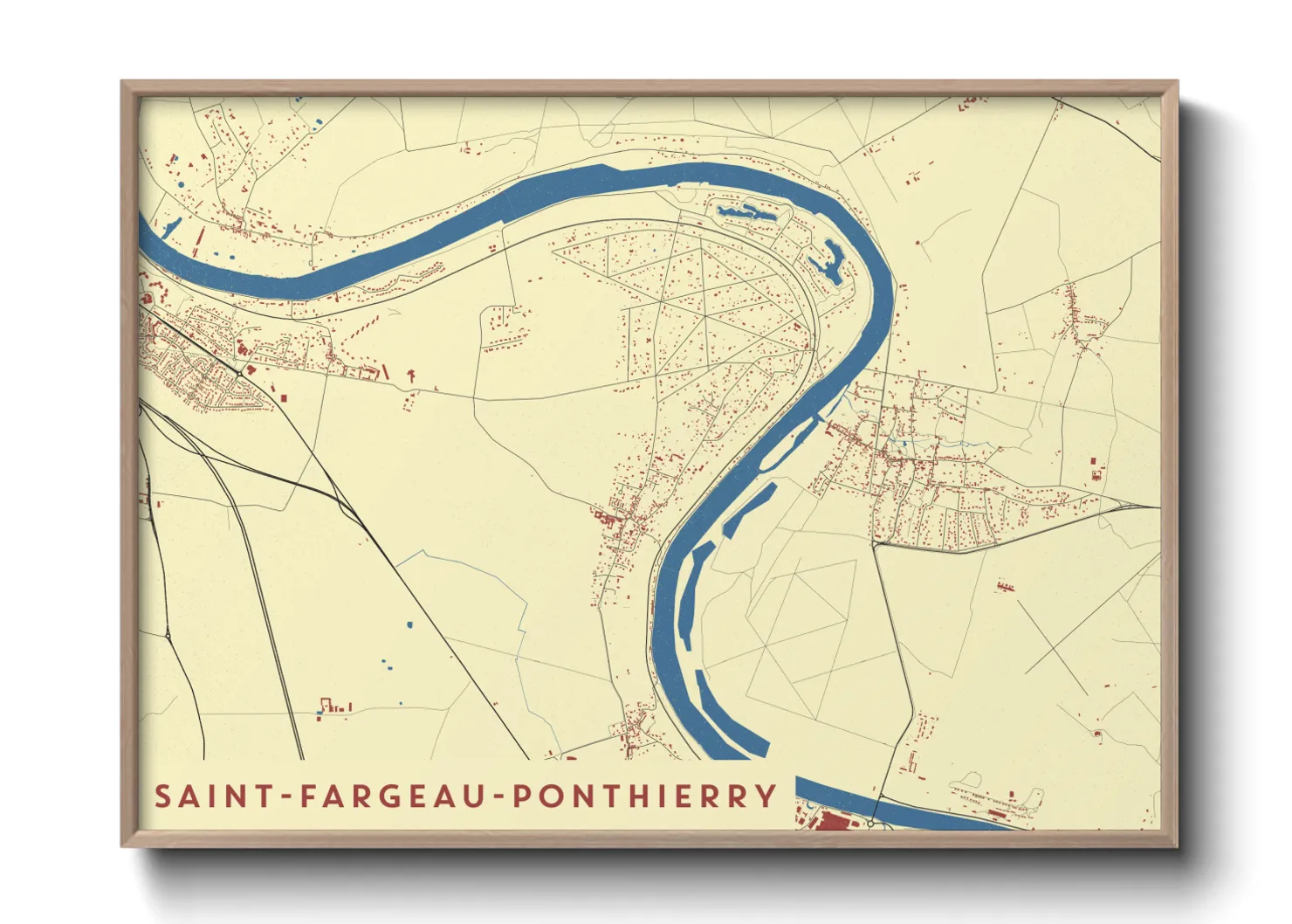 Une affiche de carte sur Saint-Fargeau-Ponthierry