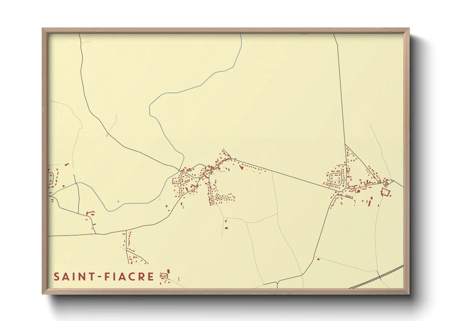 Une affiche de carte sur Saint-Fiacre