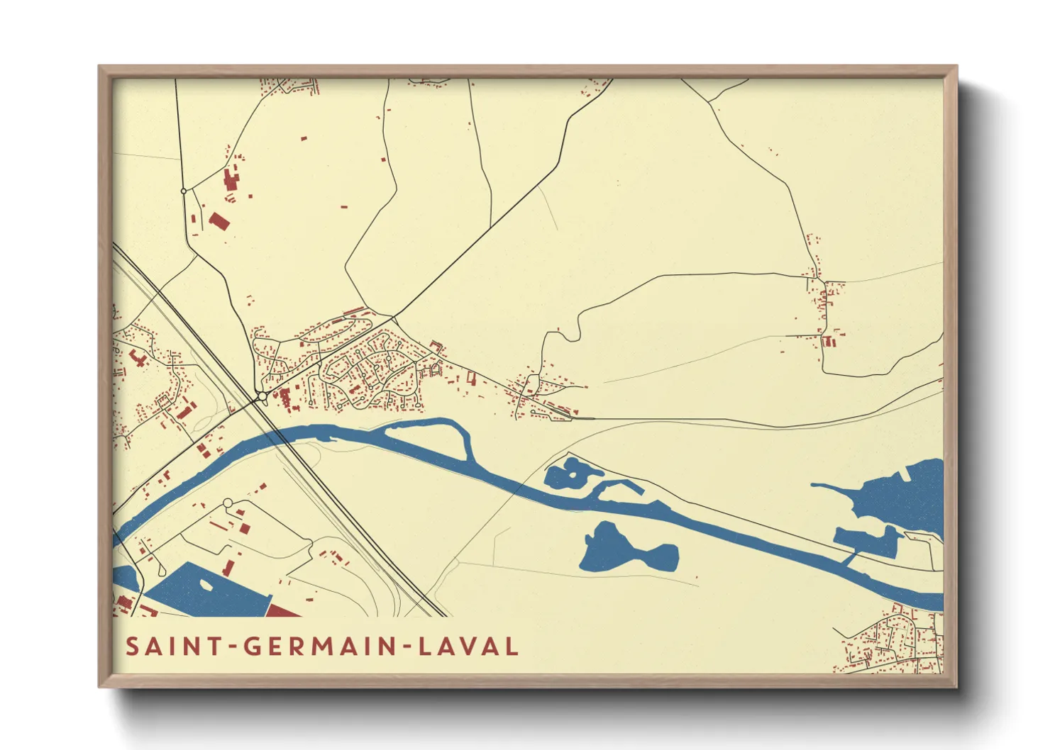 Une affiche de carte sur Saint-Germain-Laval