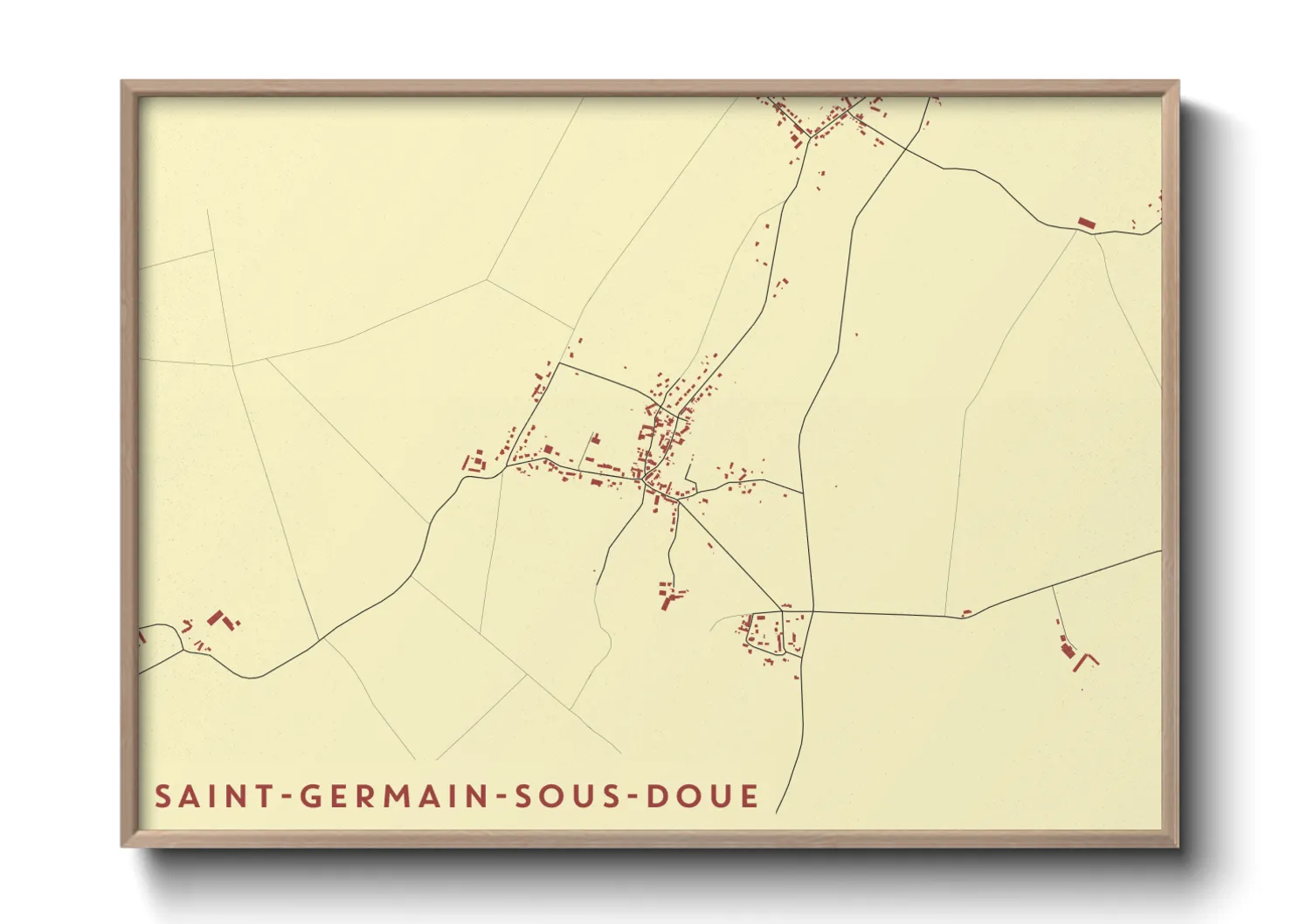 Une affiche de carte sur Saint-Germain-sous-Doue