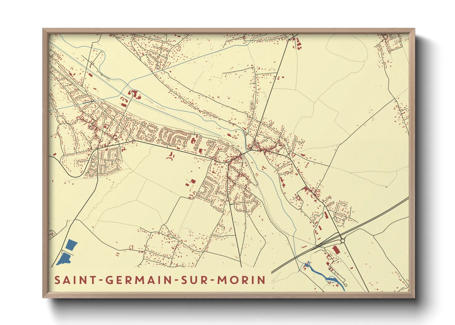 Une affiche de carte sur Saint-Germain-sur-Morin